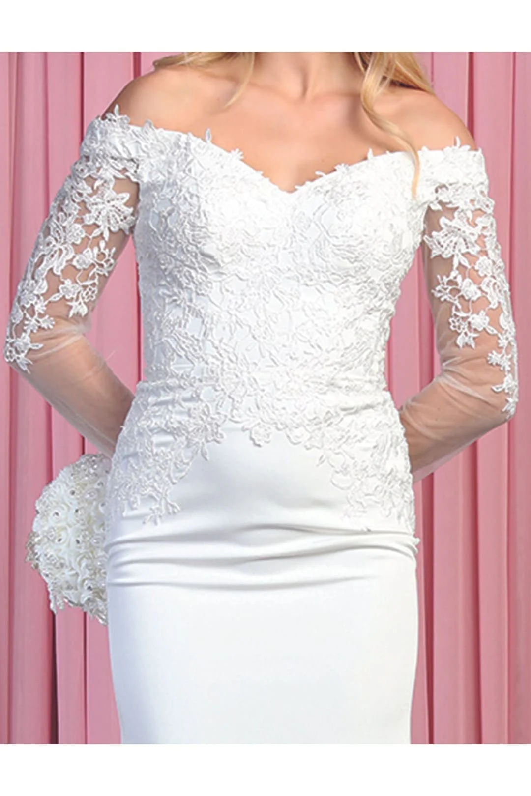 Sheath Wedding Dresses | Ivory Bridal Gown by RQ7910 - Image 3