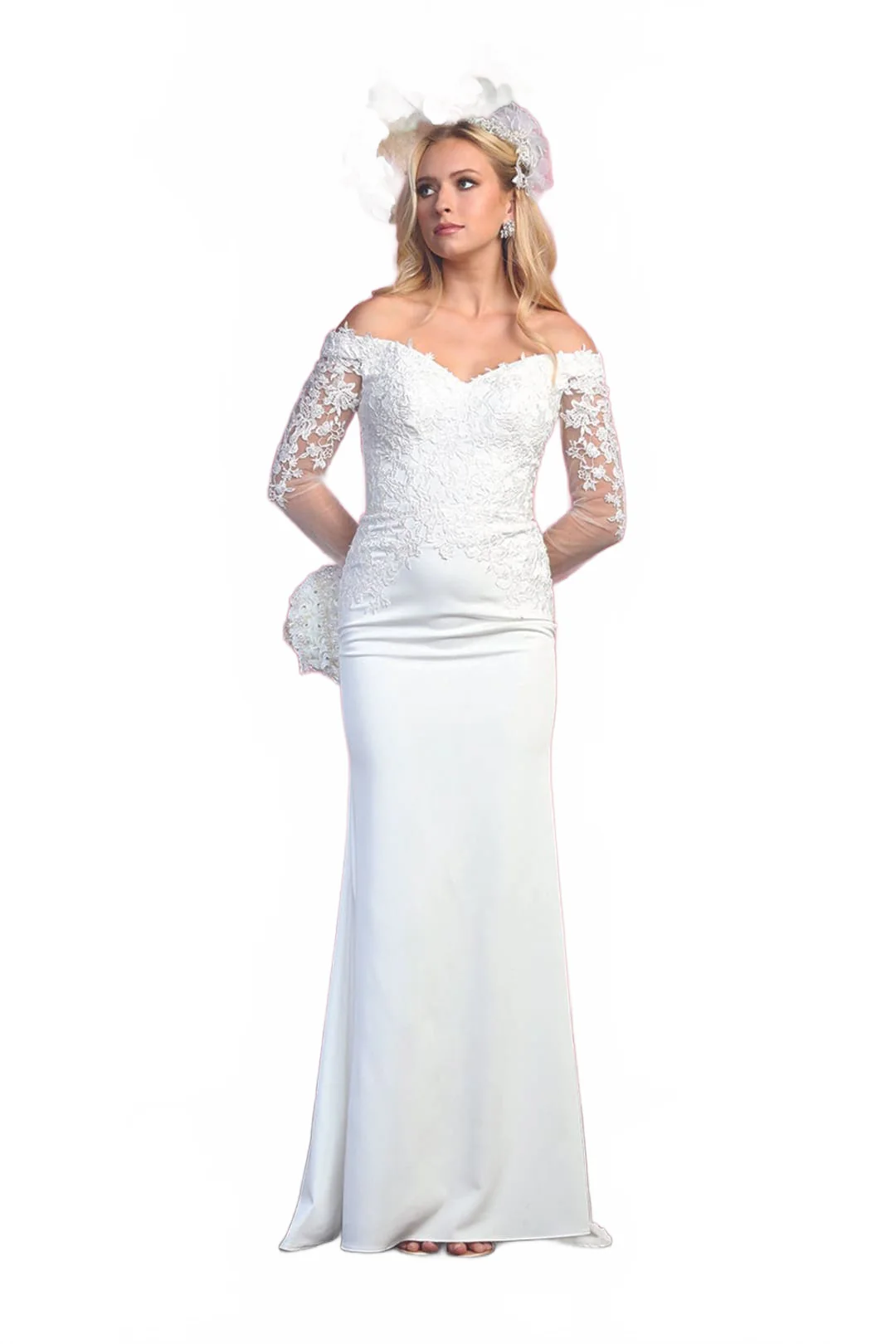 Sheath Wedding Dresses | Ivory Bridal Gown by RQ7910 - Image 6