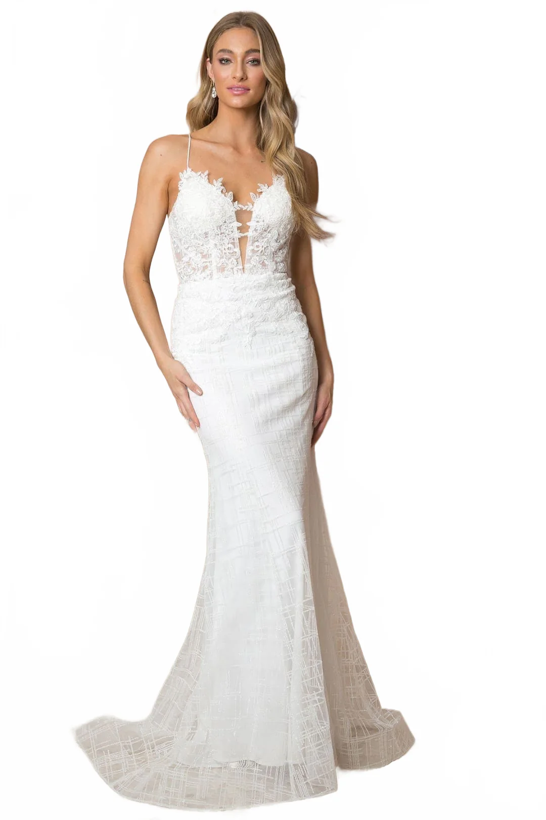 Nox Anabel R282-1W White Sheath Wedding Bridal Gown - Image 5