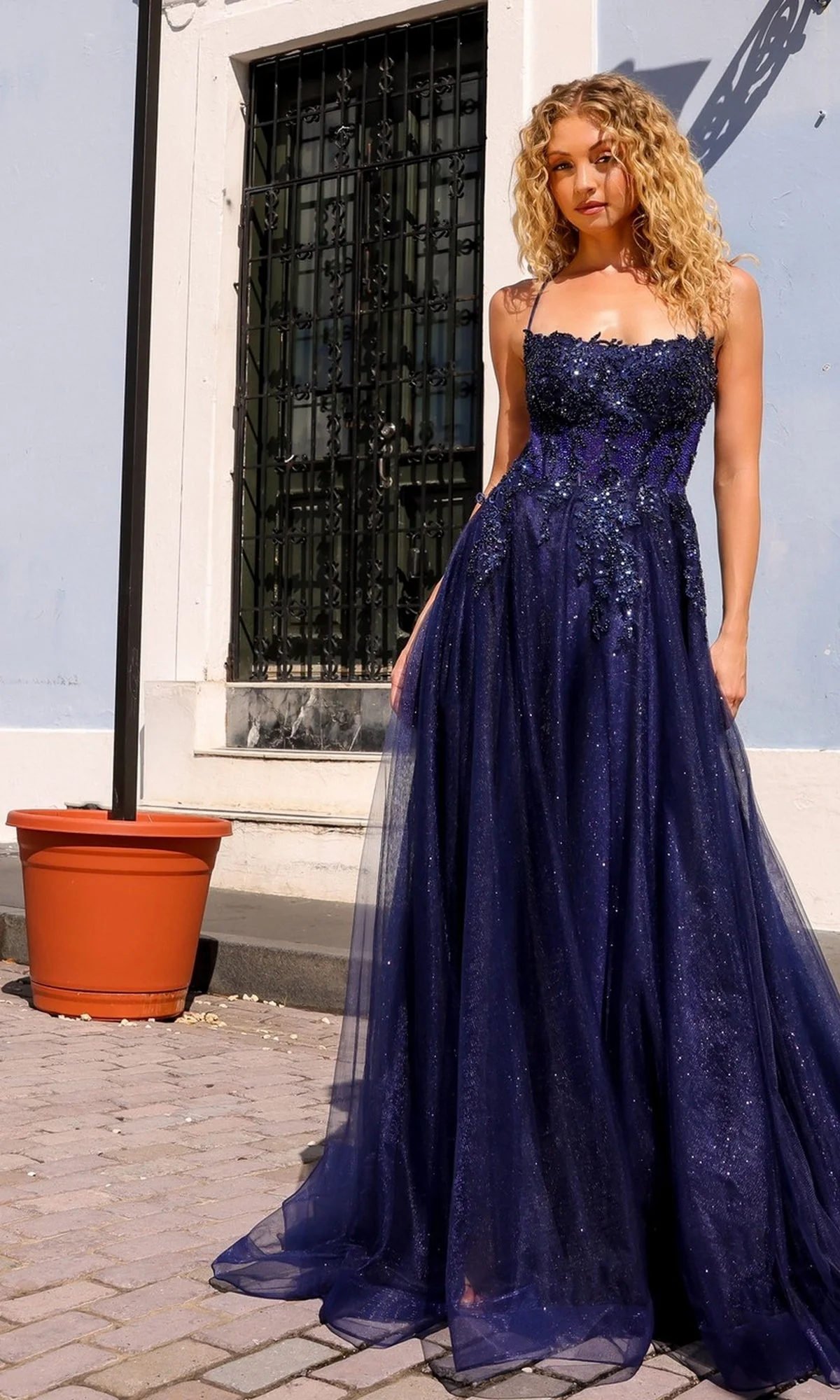 Nox Anabel G1405 Shimmering Bodice A-Line Prom Gown - Image 10