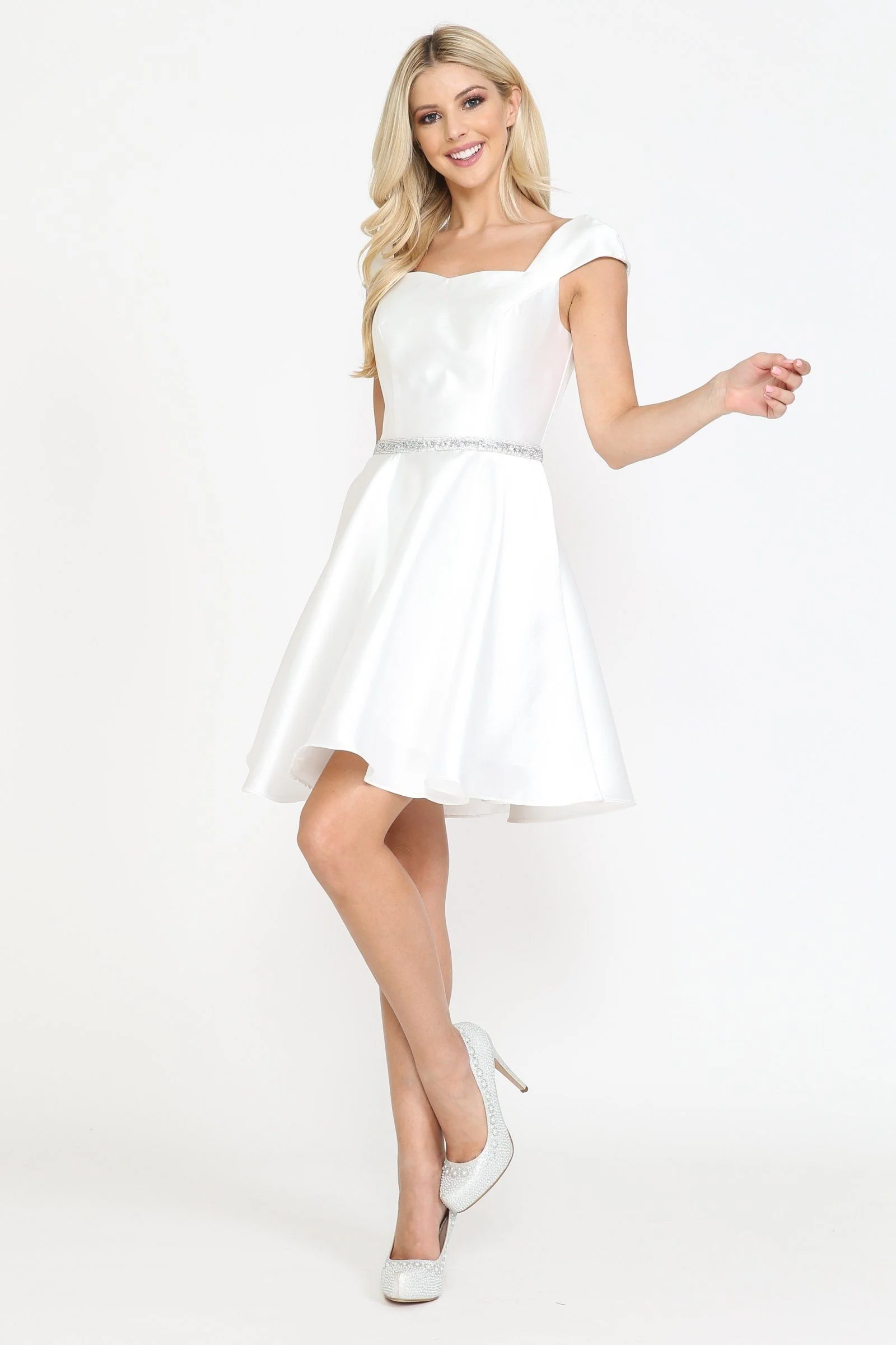 Poly USA 8416 Short Cap Sleeve Mikado Dress - Image 13
