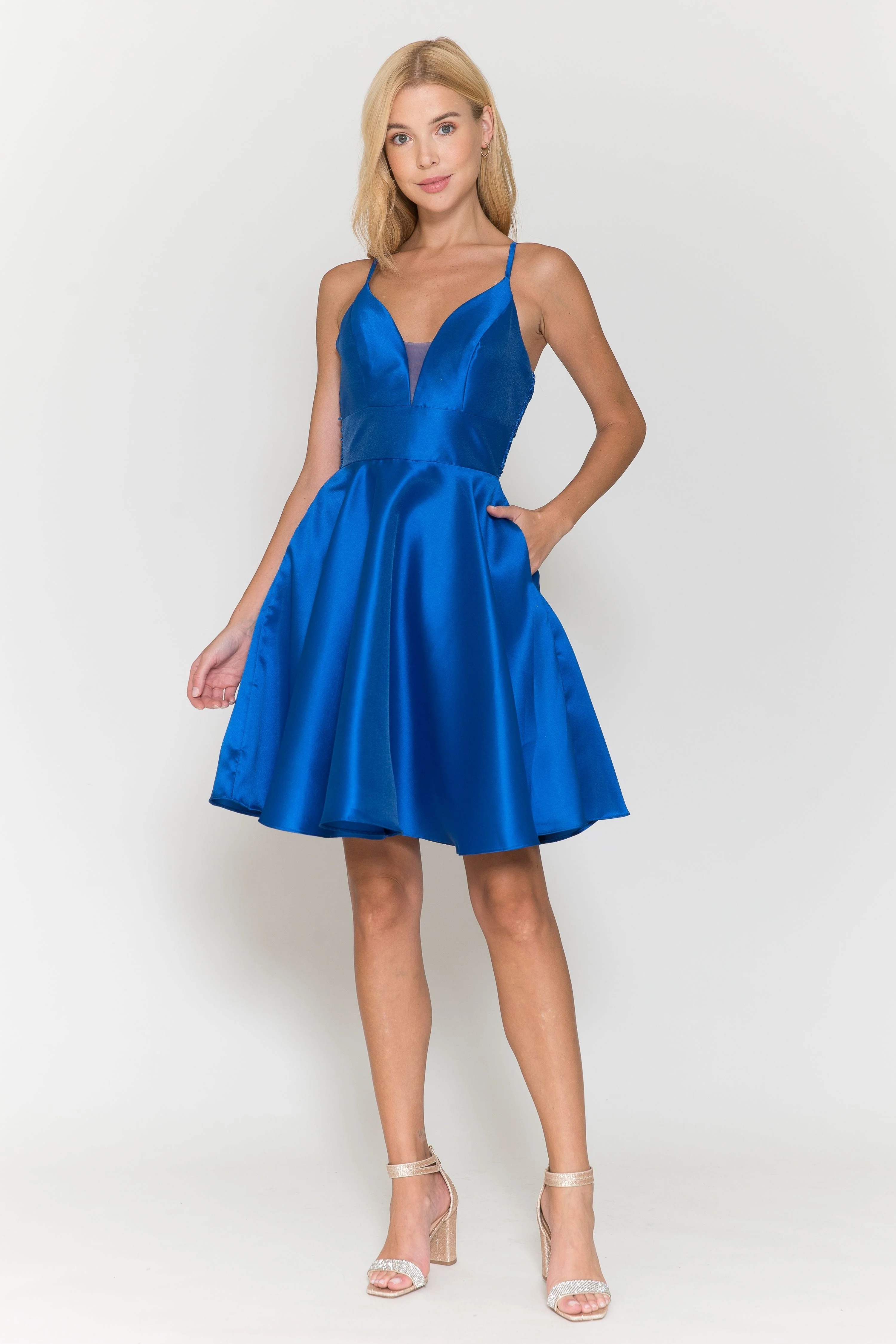 Poly USA 8698 Short Mikado Pocket Dress - Image 3