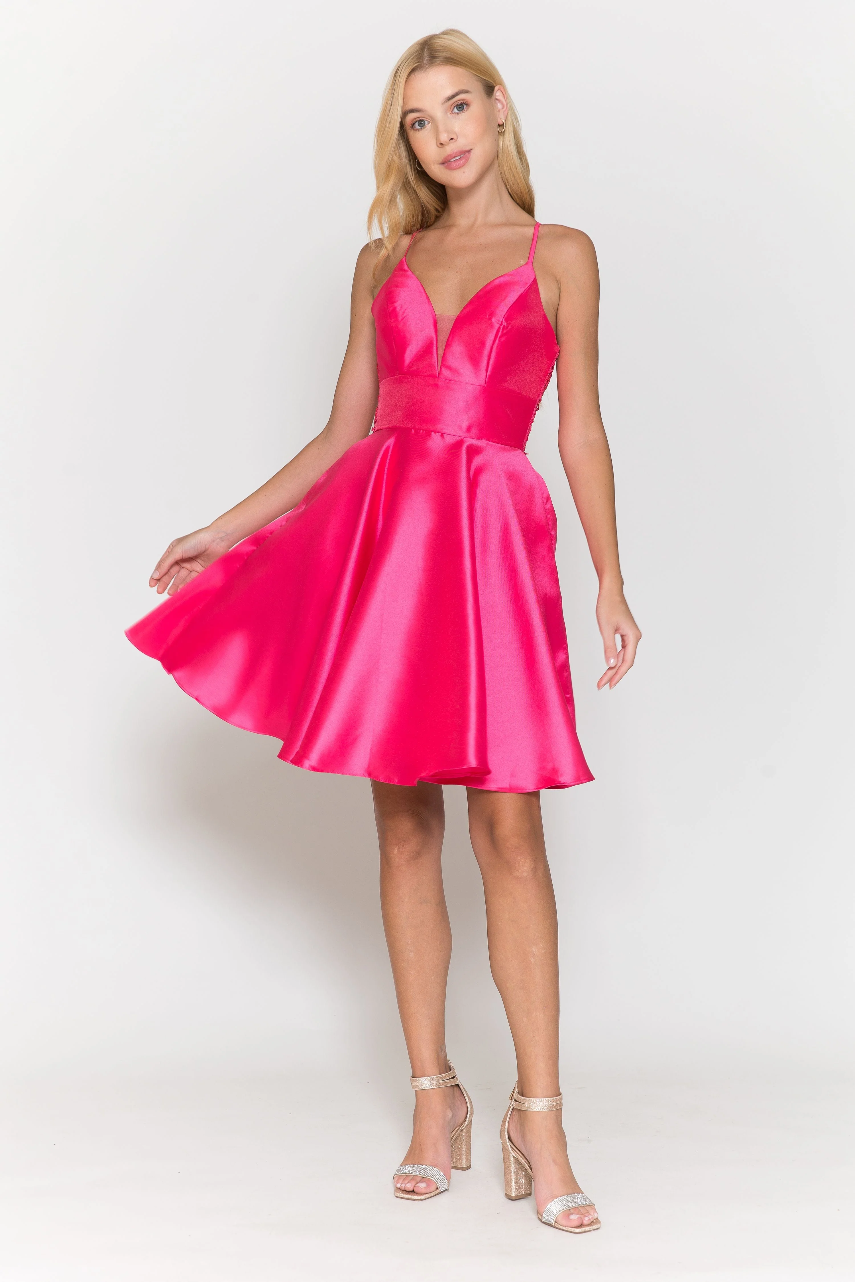 Poly USA 8698 Short Mikado Pocket Dress - Image 5