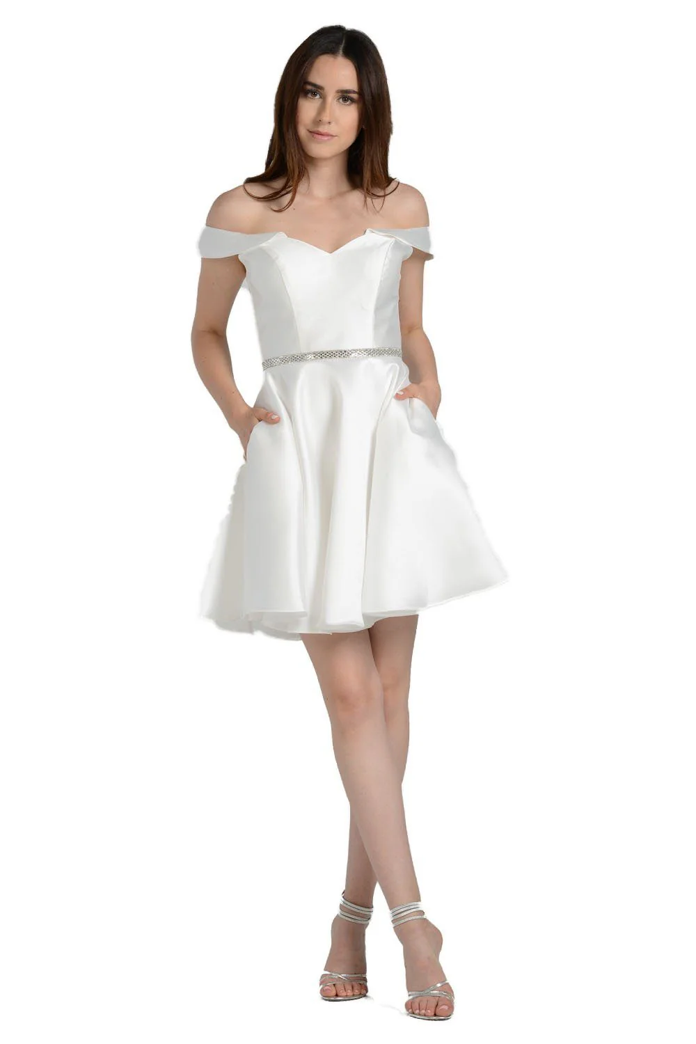 Poly USA 7948 Short Off Shoulder Mikado Dress - Image 8