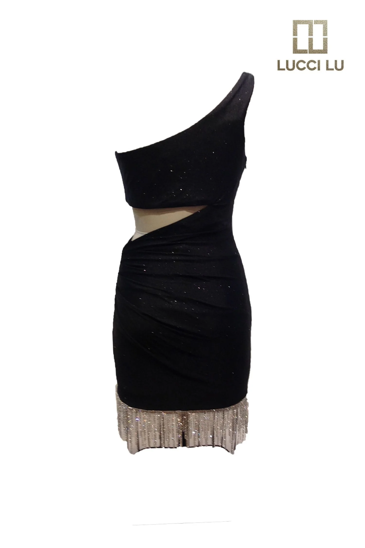 Short One Shoulder Fringe Dress by Lucci Lu 4195 - Image 5
