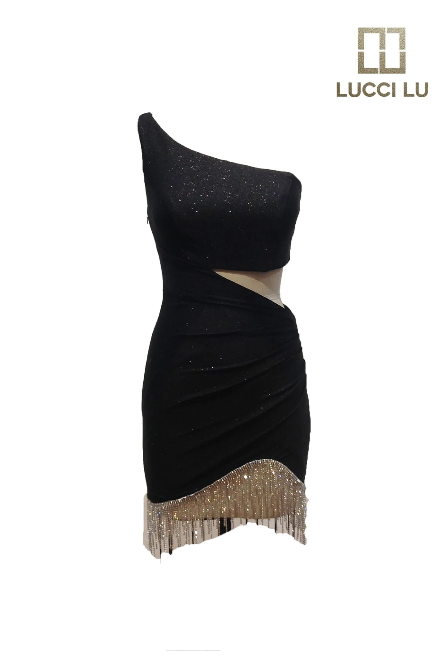 Short One Shoulder Fringe Dress by Lucci Lu 4195 - Image 6