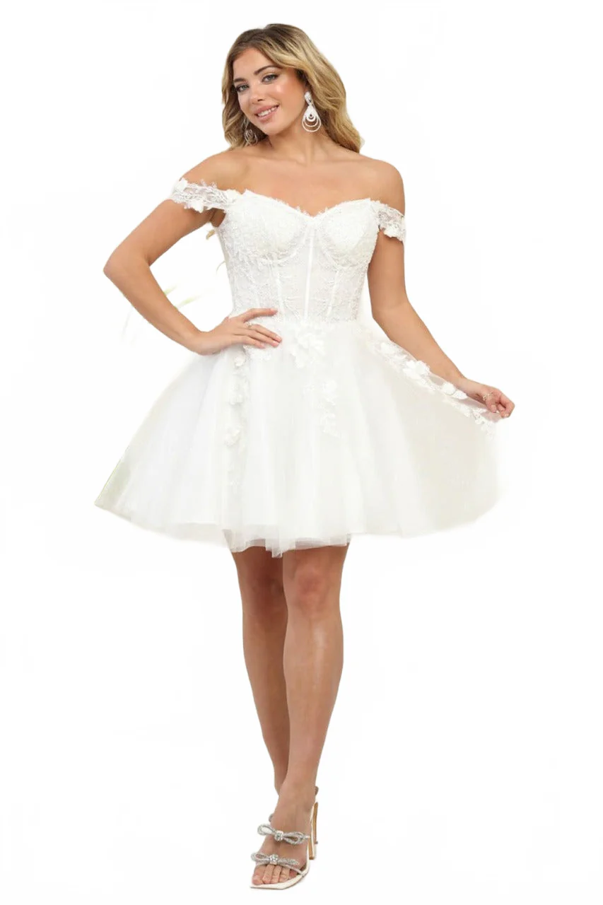 Short Wedding Dress Ivory may queen MQ2081 - Image 3