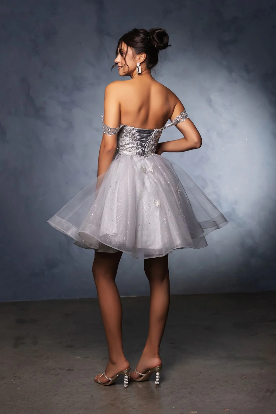 Silver Graduation Dress | Commencement Ceremony Party Outfit by MQ2105 - Image 2