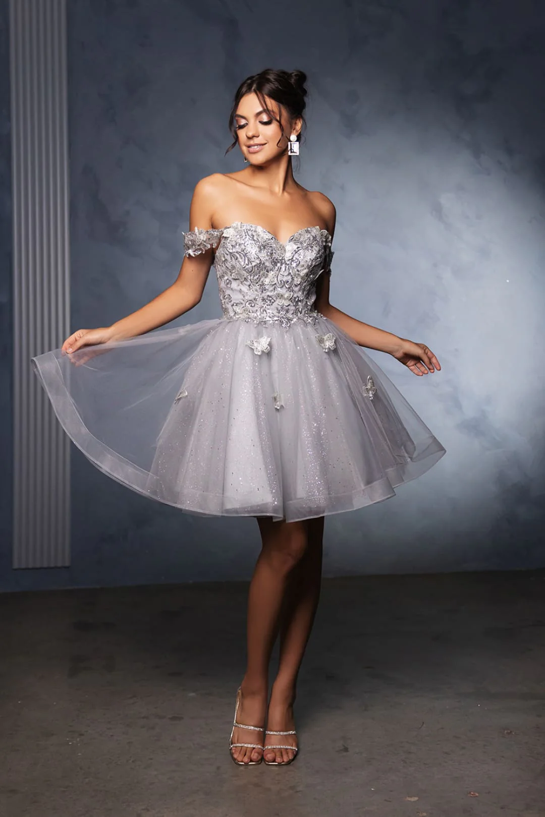Silver Graduation Dress | Commencement Ceremony Party Outfit by MQ2105 - Image 3