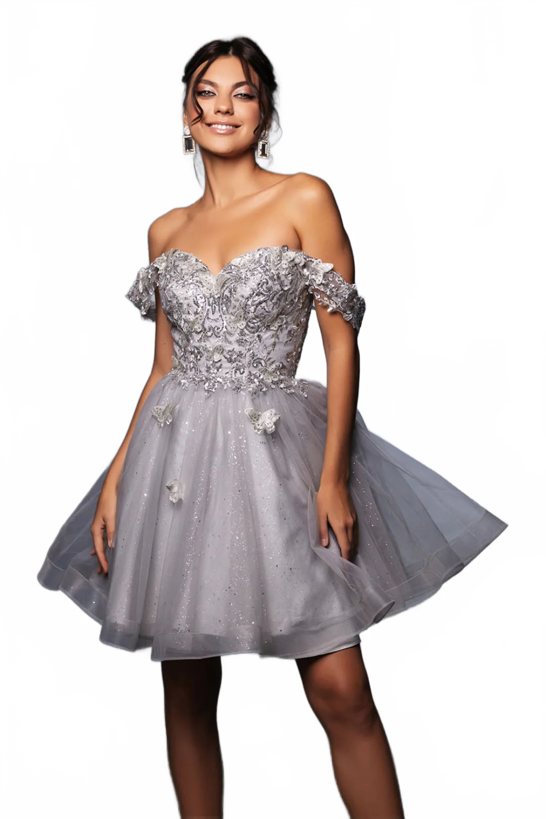 Silver Graduation Dress | Commencement Ceremony Party Outfit by MQ2105 - Image 7