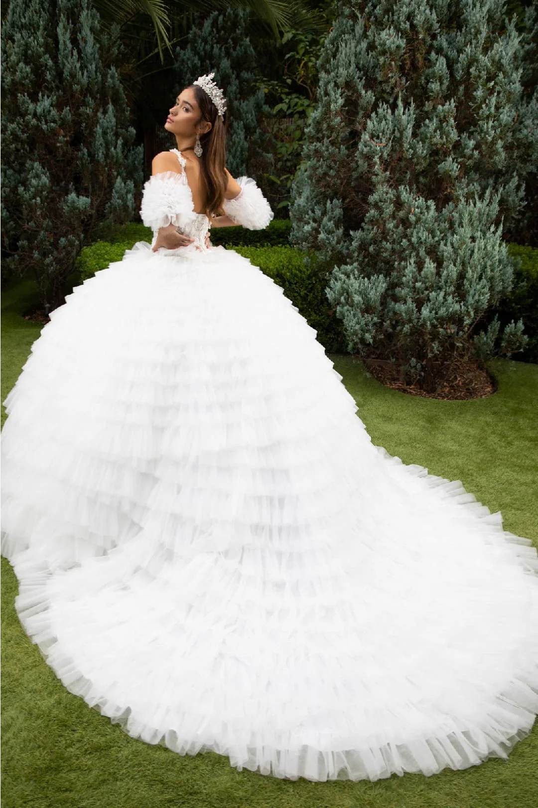 Sleeveless Ruffled Ball Gown by GLS Gloria GL3610 - Image 2