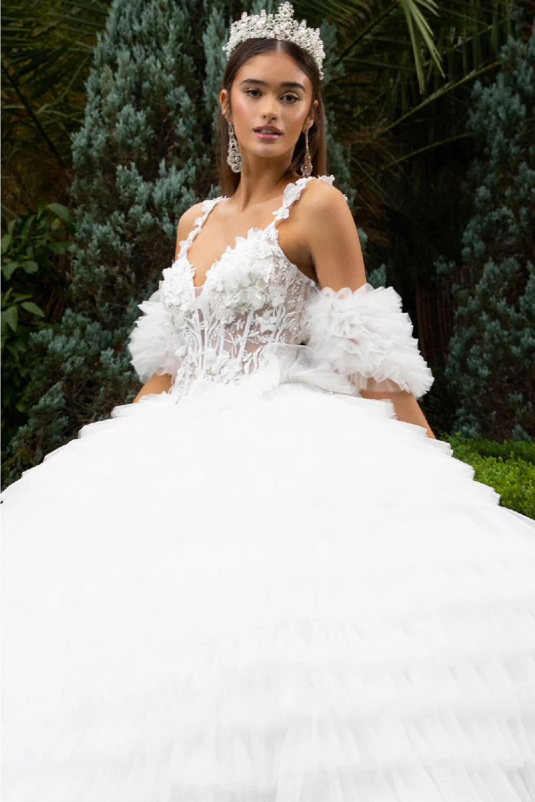 Sleeveless Ruffled Ball Gown by GLS Gloria GL3610 - Image 3