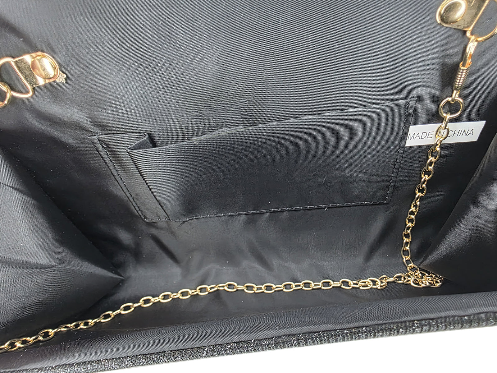 Sparkly Envelope Clutch Purse – Black Gold or Silver | HBG-105240S - Image 3
