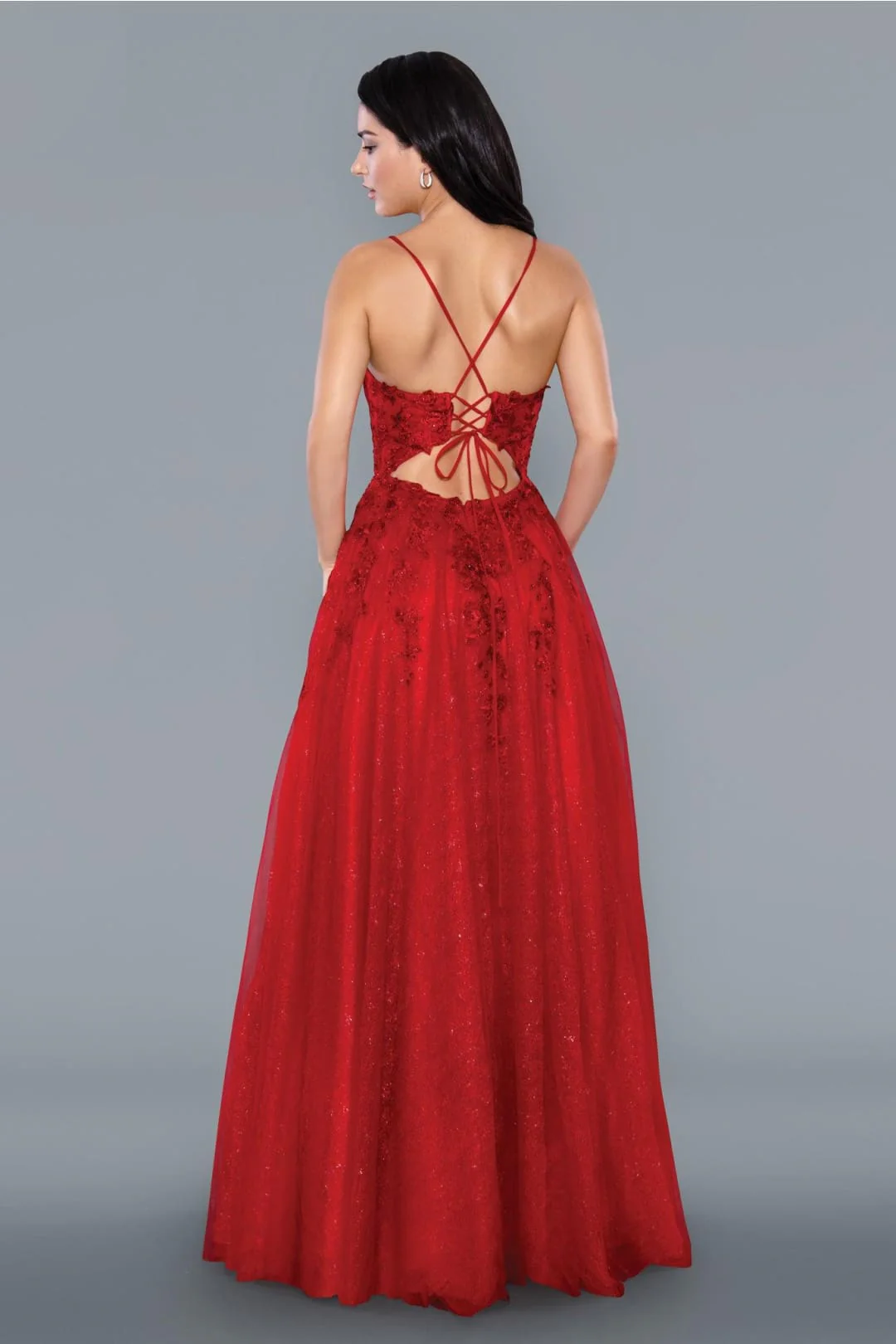 Stella Couture 21036 Long Spaghetti Straps Evening Gown - Image 3