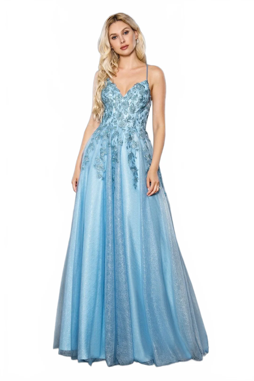 Stella Couture 21036 Long Spaghetti Straps Evening Gown - Image 5