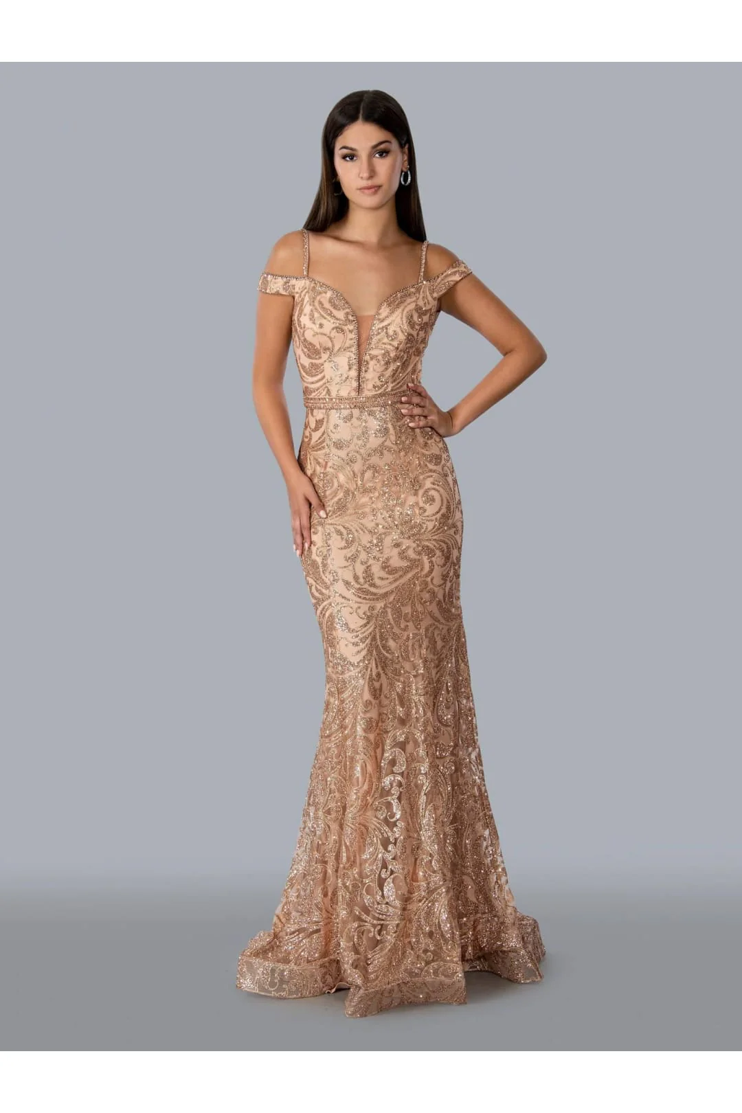 Stella Couture 21044 Long Off Shoulder Evening Dress - Image 2