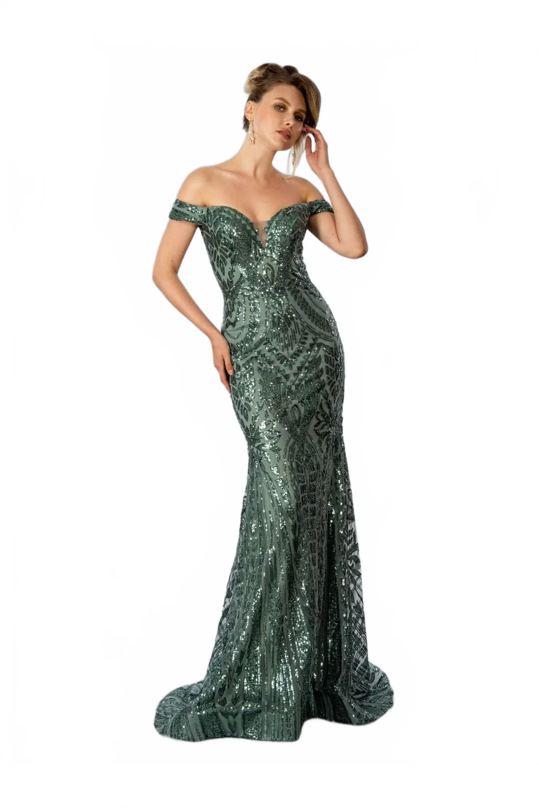 Stella Couture 23316 Long Off Shoulder Evening Dress - Image 3