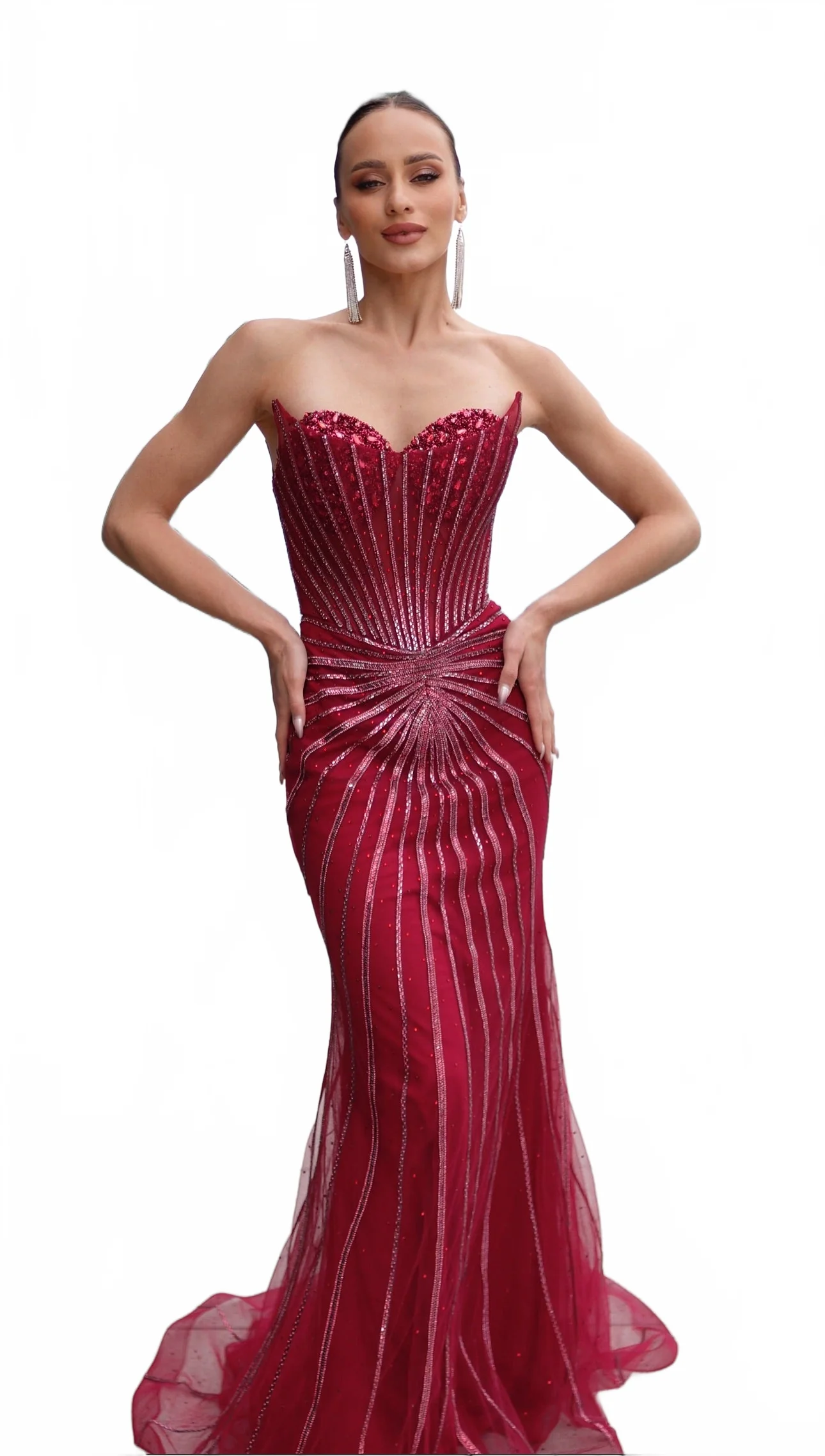 Strapless Beaded Mermaid Evening Gown with Corset Back by Royal Queen RQ8217 - Image 21
