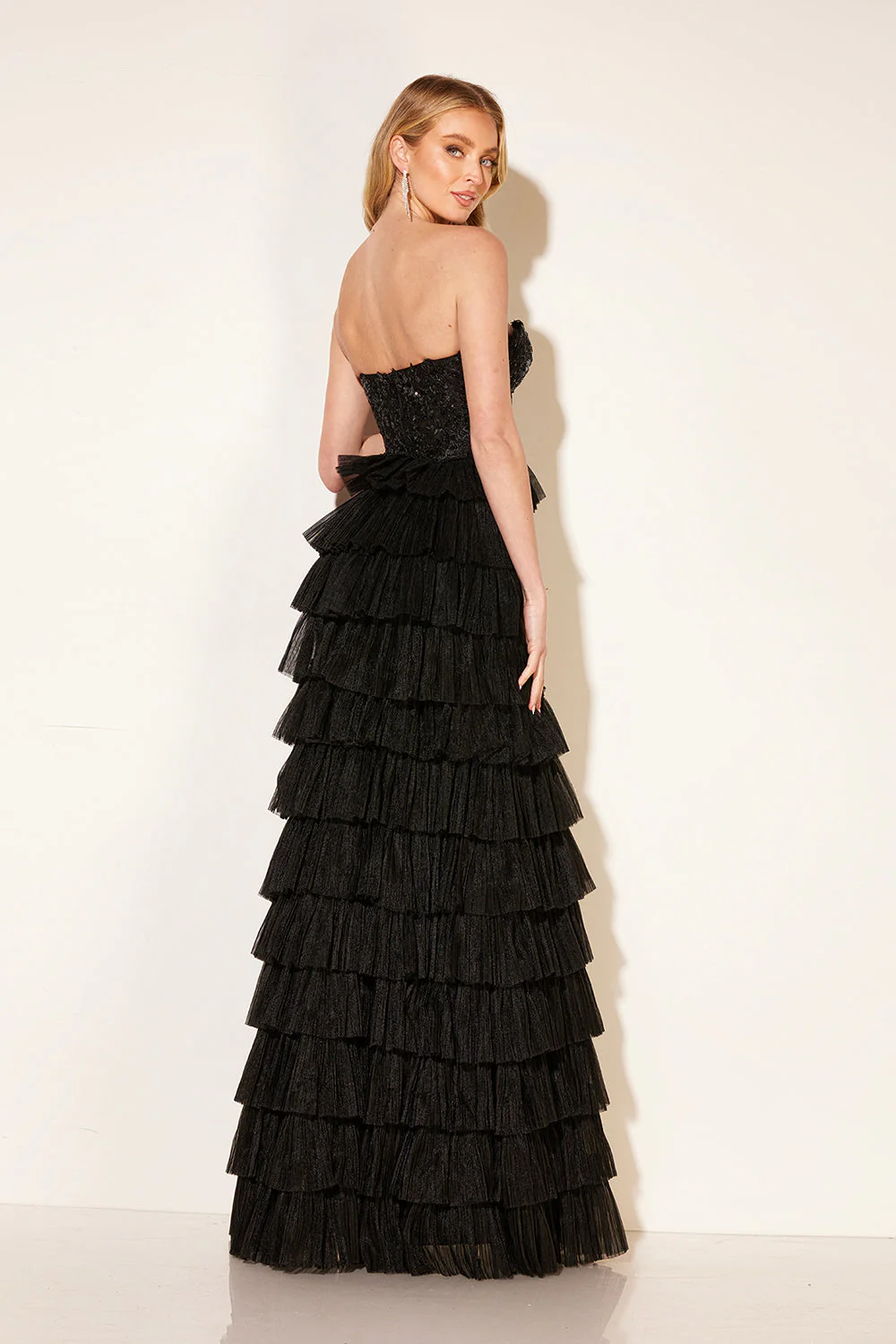 Strapless Corset A-line Tiered Gown by Lucci Lu 1344 - Image 2