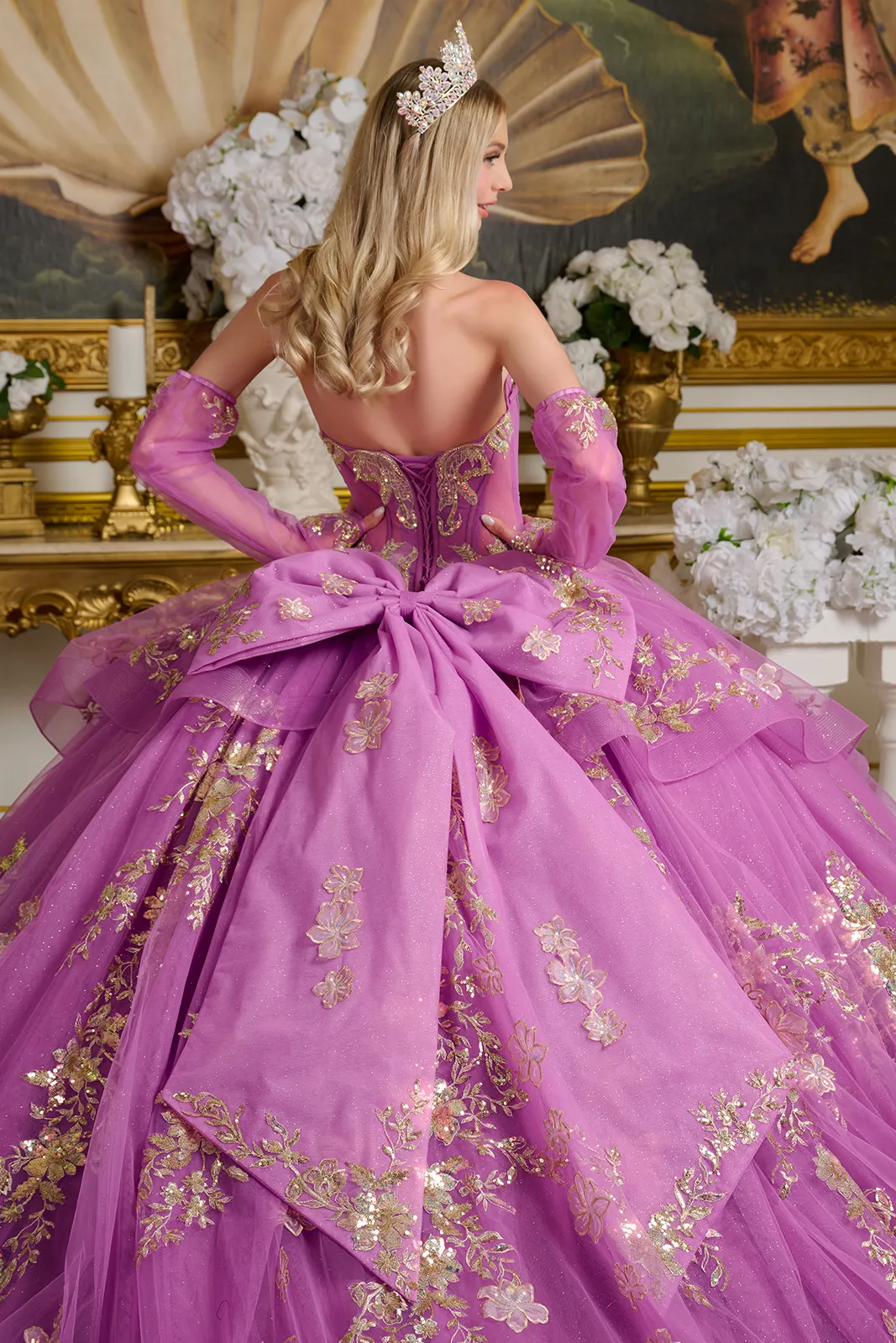 Strapless Long Sleeve Ball Gown by Elizabeth KGL3647 - Image 4