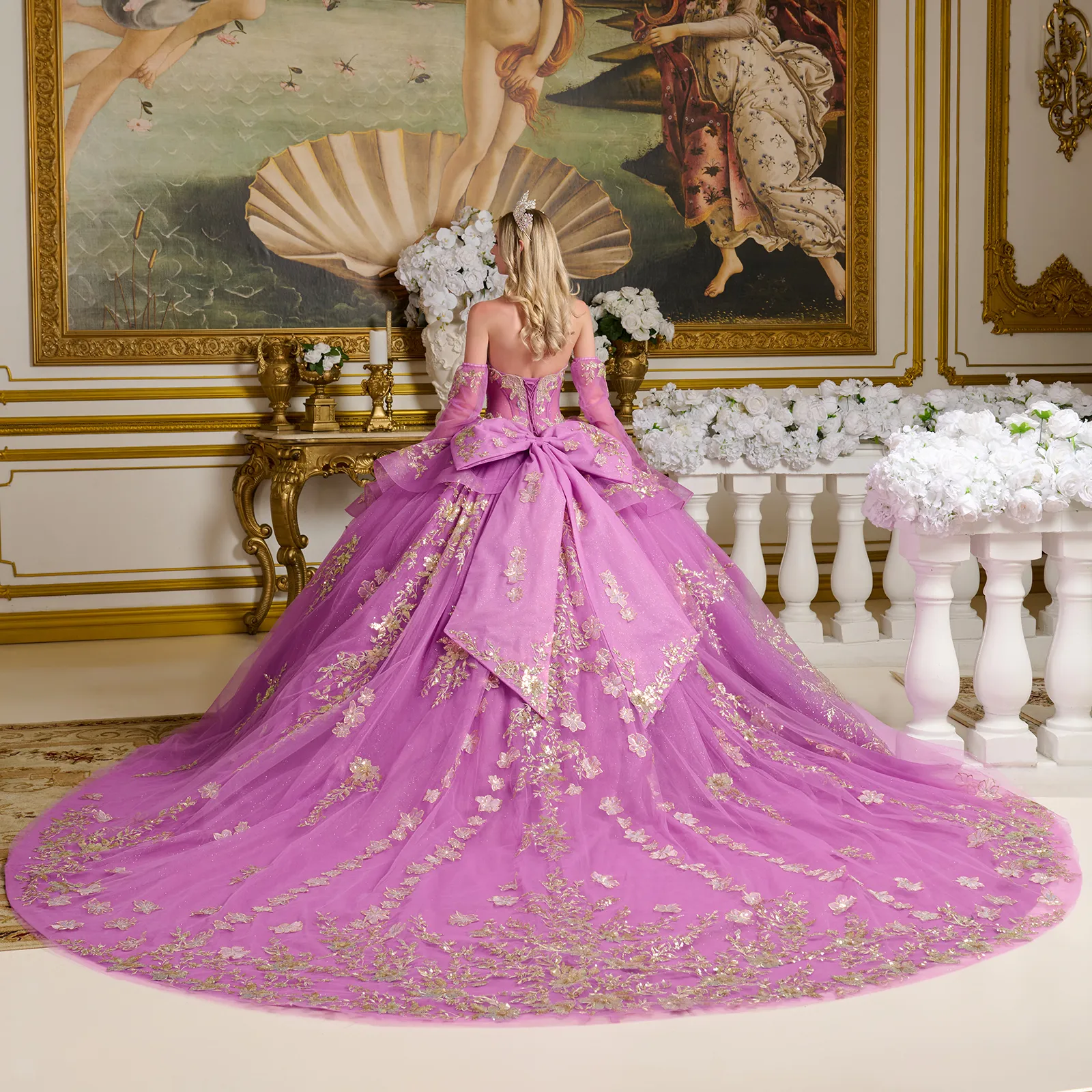 Strapless Long Sleeve Ball Gown by Elizabeth KGL3647 - Image 6