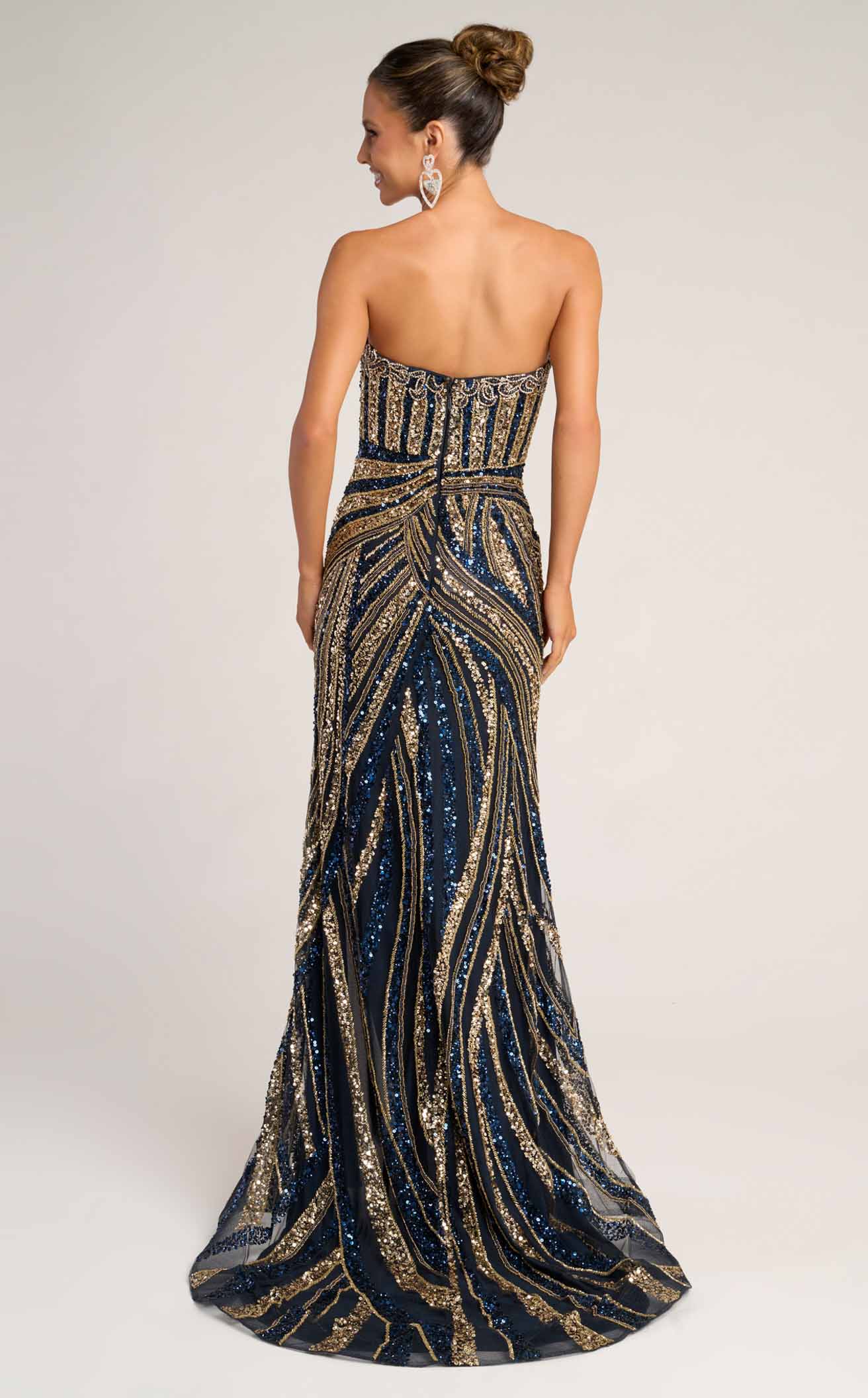 Portia & Scarlett PS26418C Strapless Sequin Evening Gown with Slit Sparkly Formal Prom Dress - Image 18