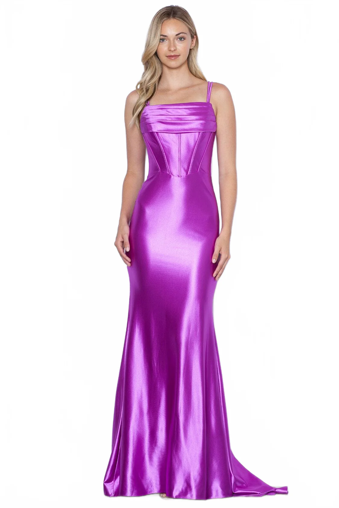 Poly USA 9258 Strappy Back Corset Mermaid Gown - Image 9