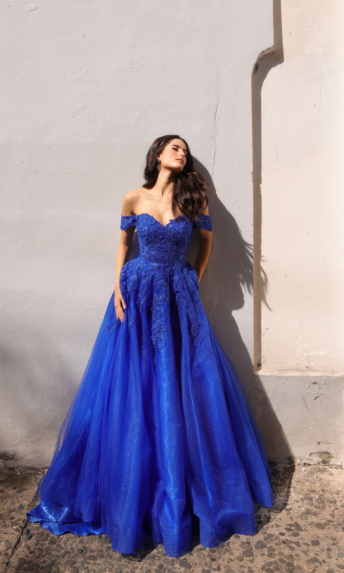Nox Anabel R1303 Stunning Off-the-Shoulder Tulle Prom Ball Gown - Image 3