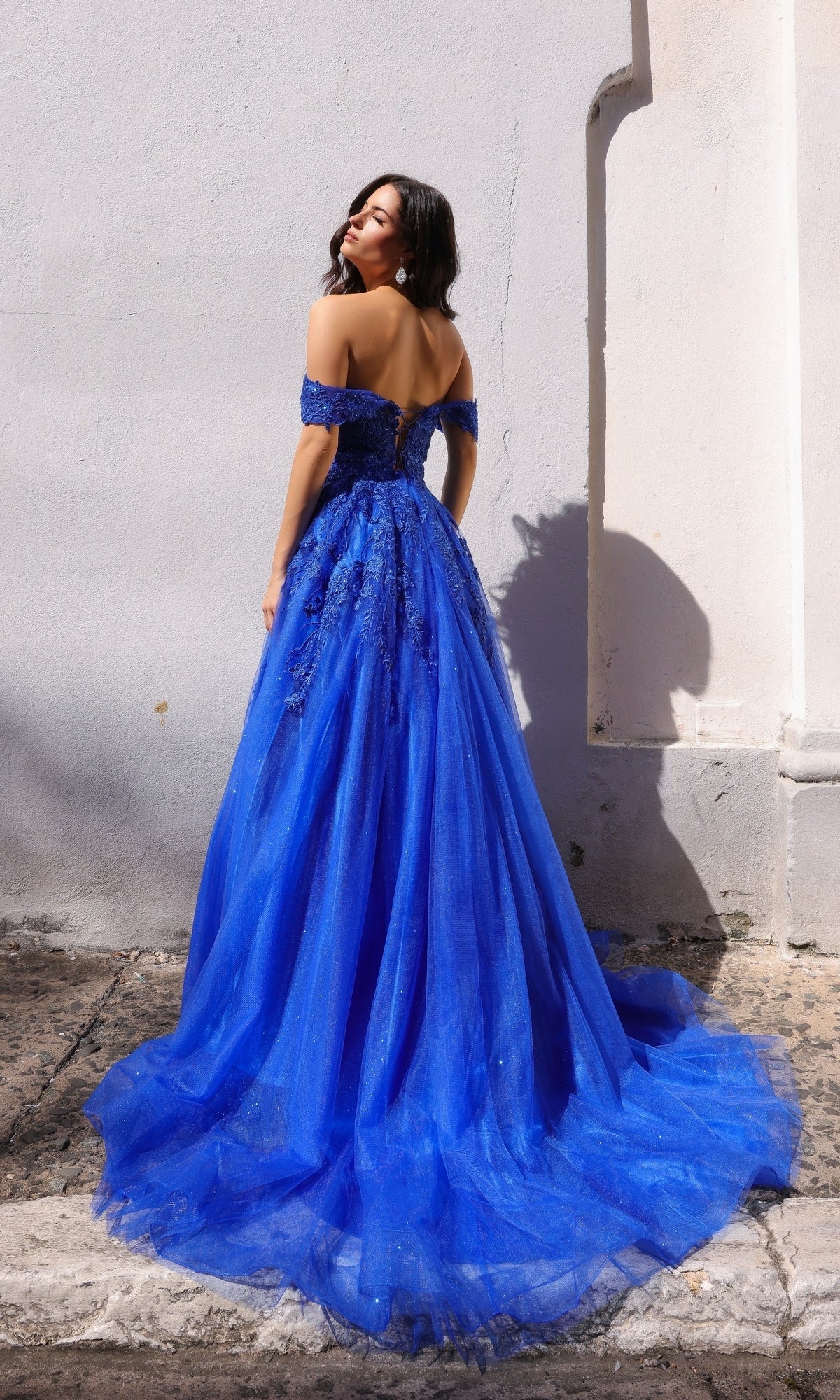 Nox Anabel R1303 Stunning Off-the-Shoulder Tulle Prom Ball Gown - Image 8