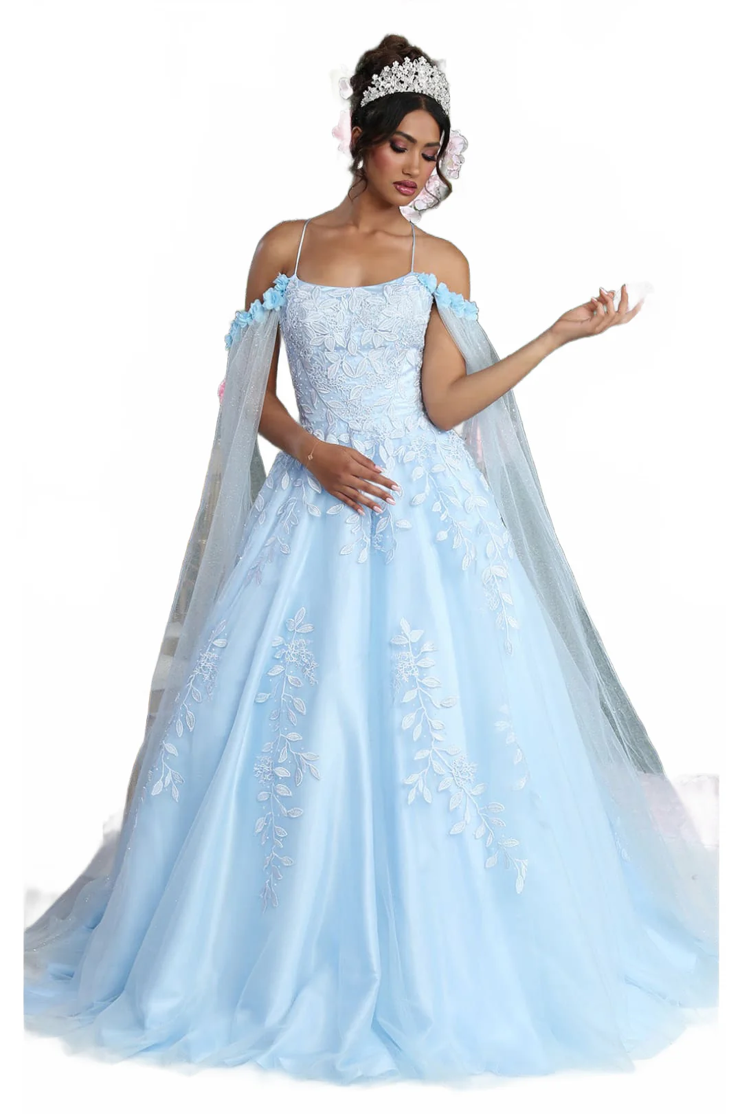 Sweet 16 Birthday Party Dress in Baby Blue Style LK191 Ball Gown - Image 3