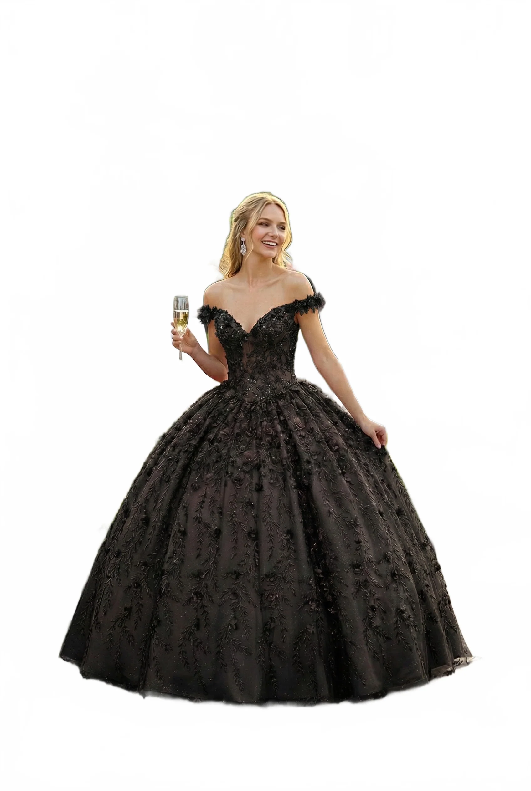 Sweet 16 Birthday Party Dress in Black Style Ball Gown - Image 8