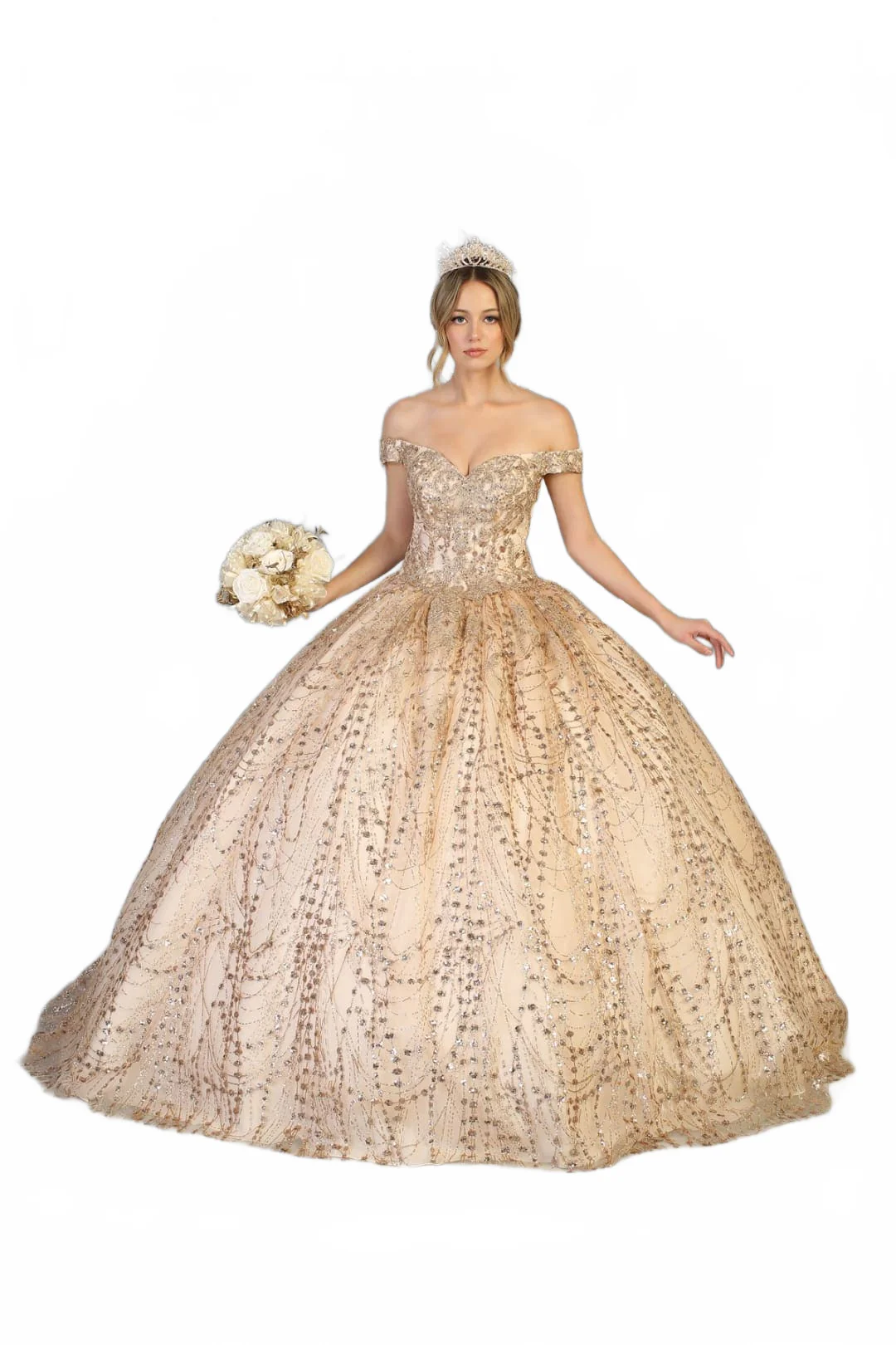 Sweet 16 Birthday Party Dress in Champagne/Gold Style LK153 Ball Gown - Image 8