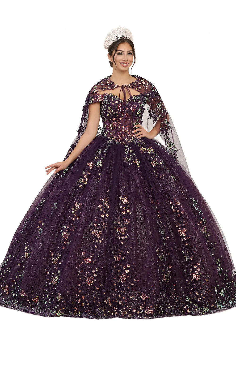 Sweet 16 Birthday Party Dress in Eggplant Style LK252 Ball Gown - Image 7