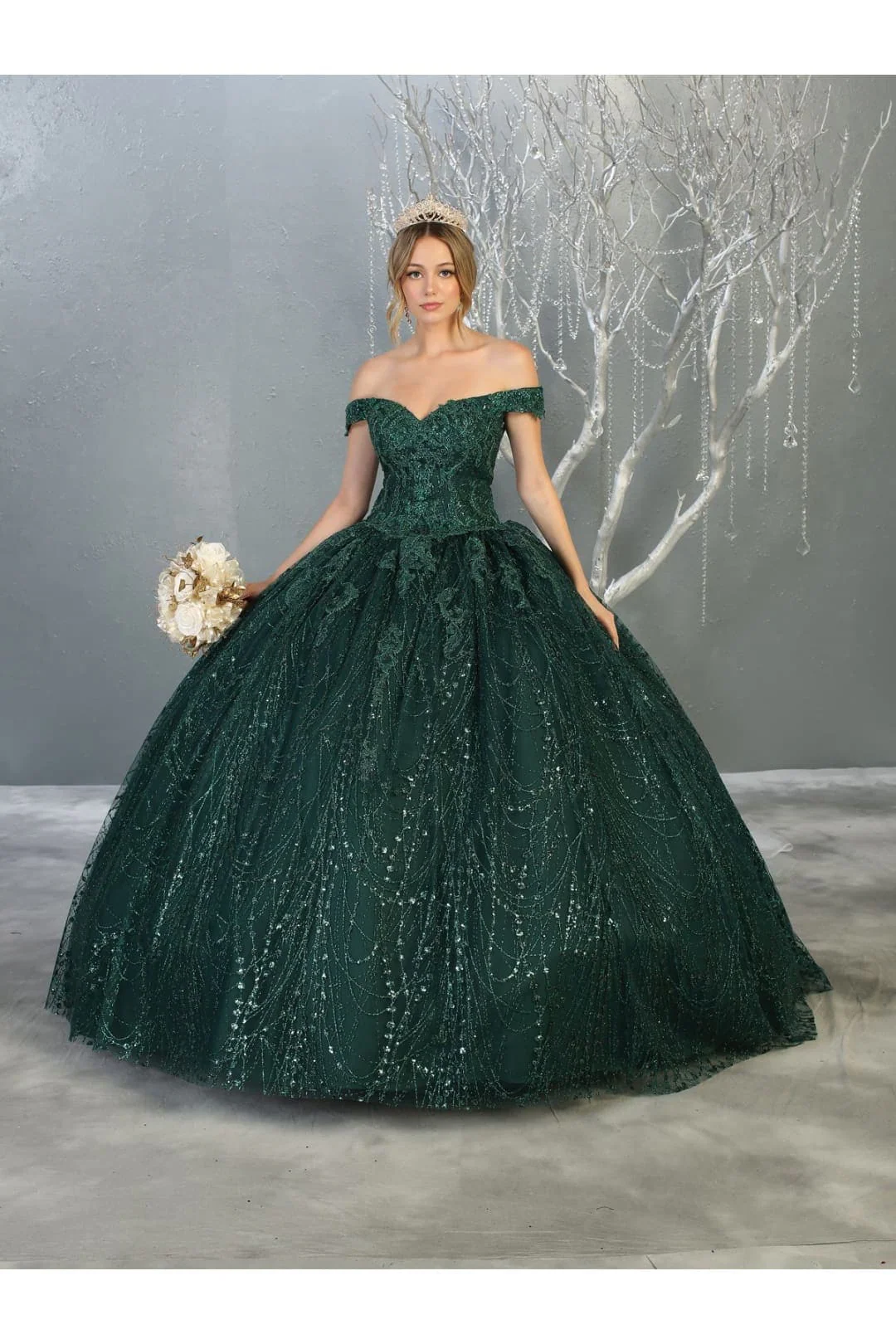 Sweet 16 Birthday Party Dress in Hunter Green Style LK153 Ball Gown - Image 6