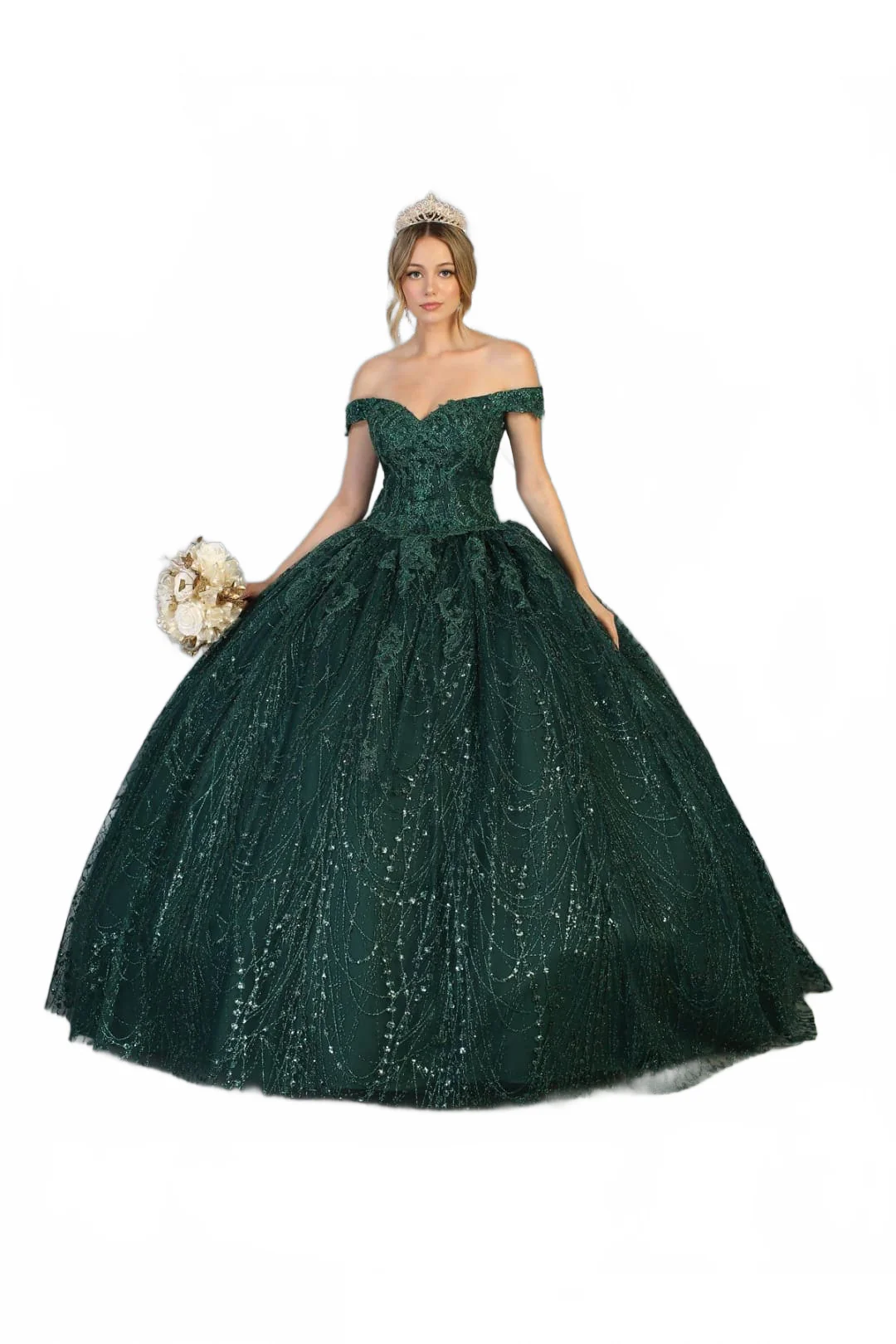 Sweet 16 Birthday Party Dress in Hunter Green Style LK153 Ball Gown - Image 8