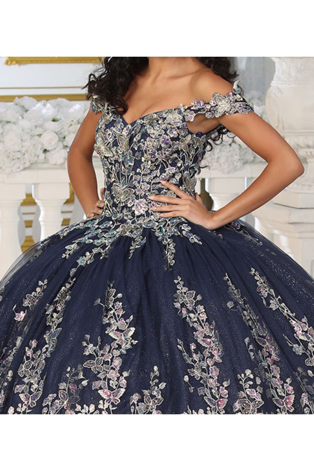 Layla K LK228 Off Shoulder Butterfly Embroidery Quinceanera Ball Gown - Image 7