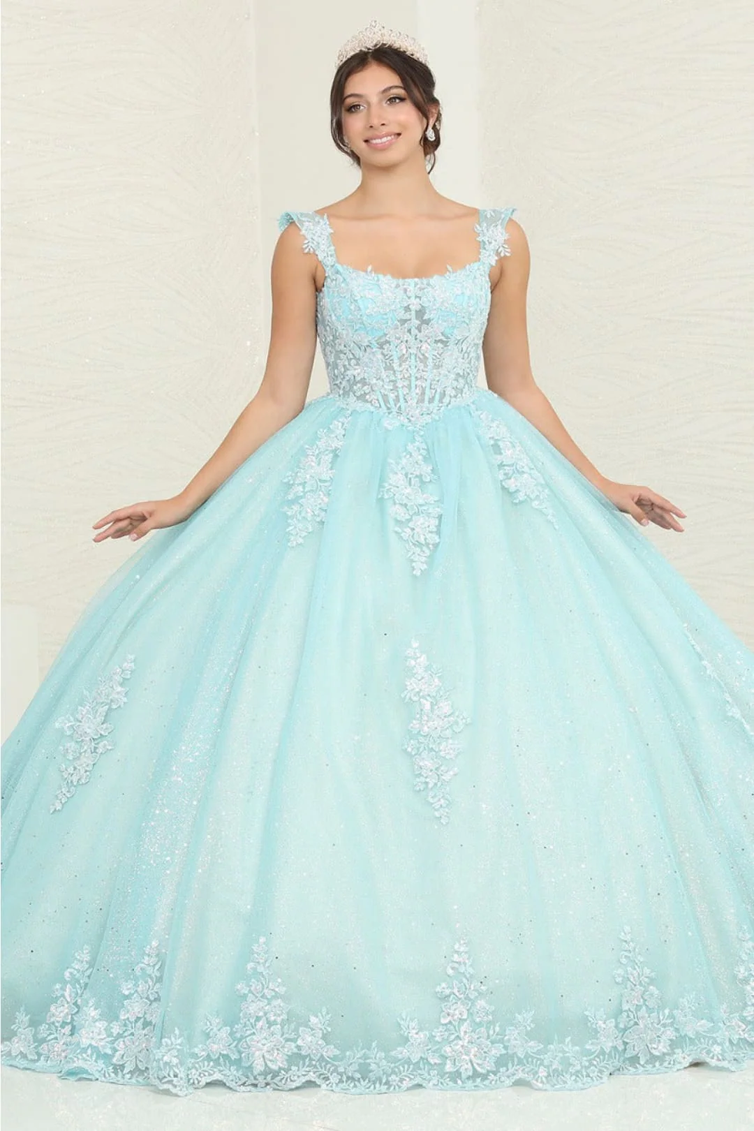 Sweet 16 Birthday Party Dress in Tiffany/ Blue Nude Style LK253 Ball Gown