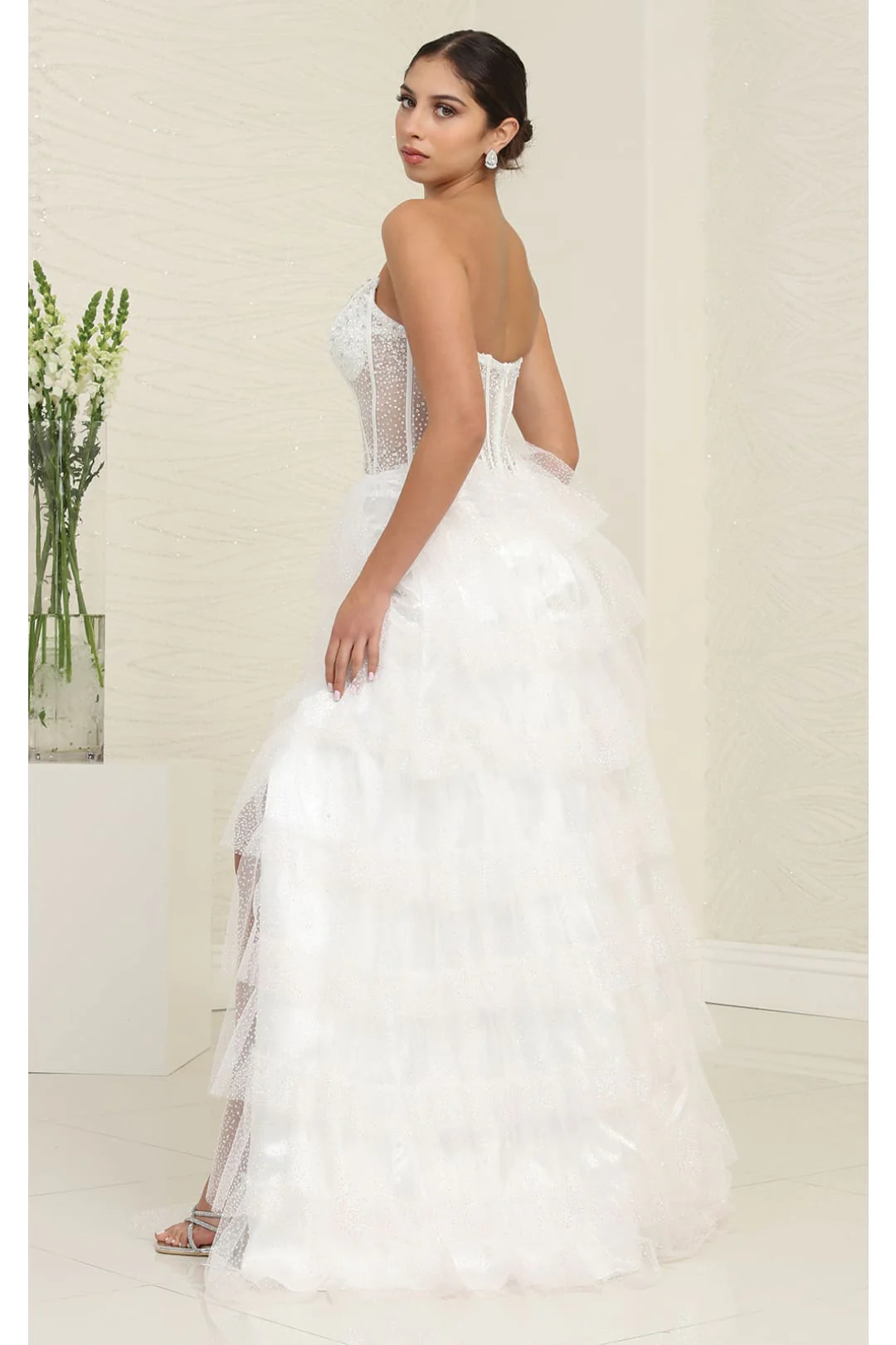 Royal Queen RQ8142 Sexy Strapless Layered Ruffle Pageant Prom Gown - Image 7