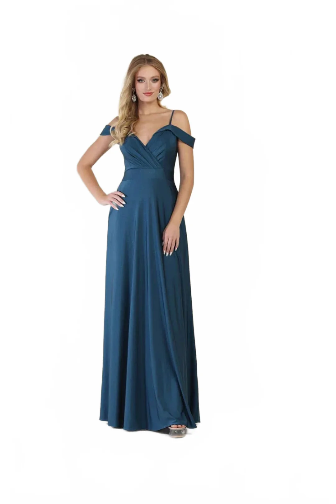 Teal Blue Bridesmaid Dresses in Satin and Plus Size Gowns by MQ1988 - Image 4