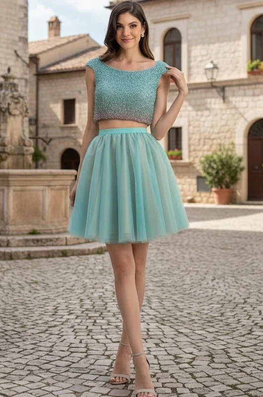 Terani Couture 1521H0100A Elegant Glamorous Prom Two-Piece Short Evening Chiffon Dress