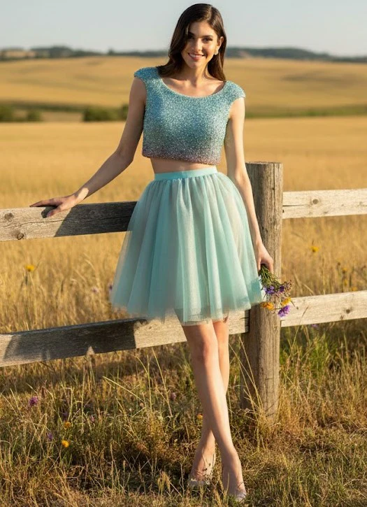 Terani Couture 1521H0100A Elegant Glamorous Prom Two-Piece Short Evening Chiffon Dress - Image 3