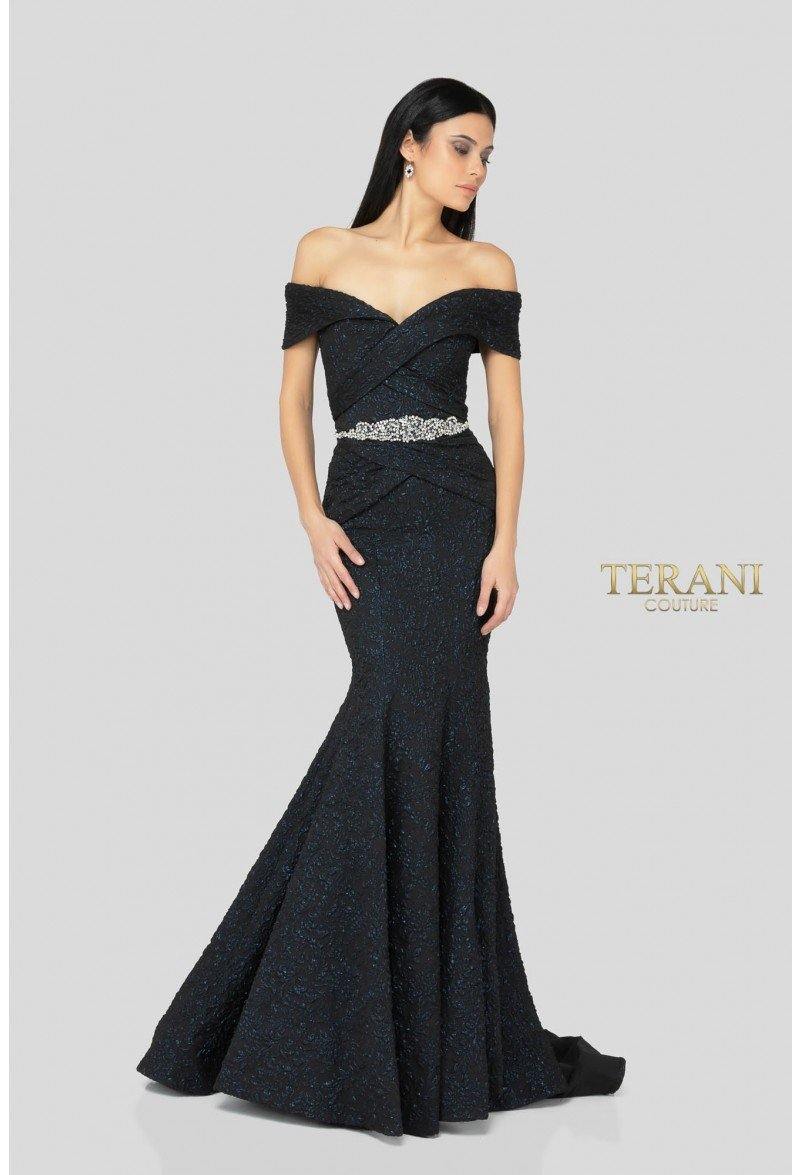 Terani Couture 1812M6657 Sophisticated Evening Off-Shoulder Long Premium Dress - Image 8