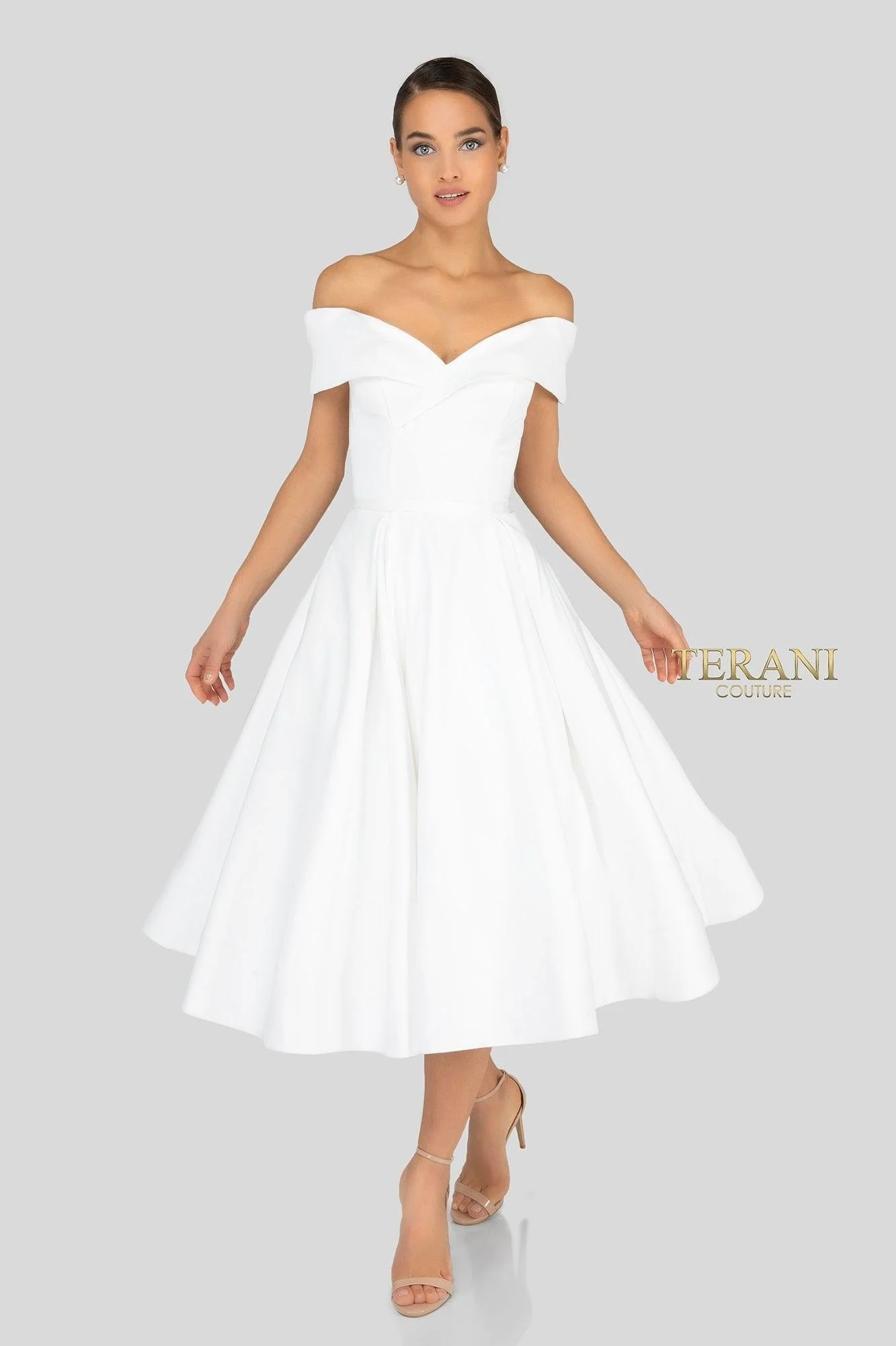 Terani Couture 1912C9656 Glamorous Cocktail Off-Shoulder Evening Premium Dress