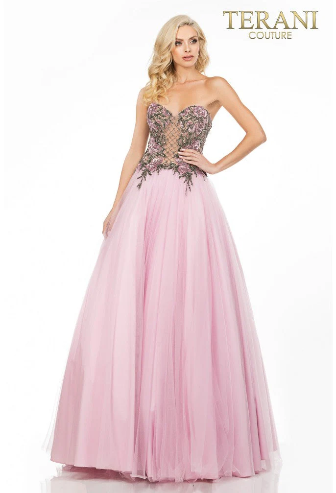 Terani Couture 2011P1149 Glamorous Formal Prom Strapless BallDress Evening Beaded Dress - Image 3