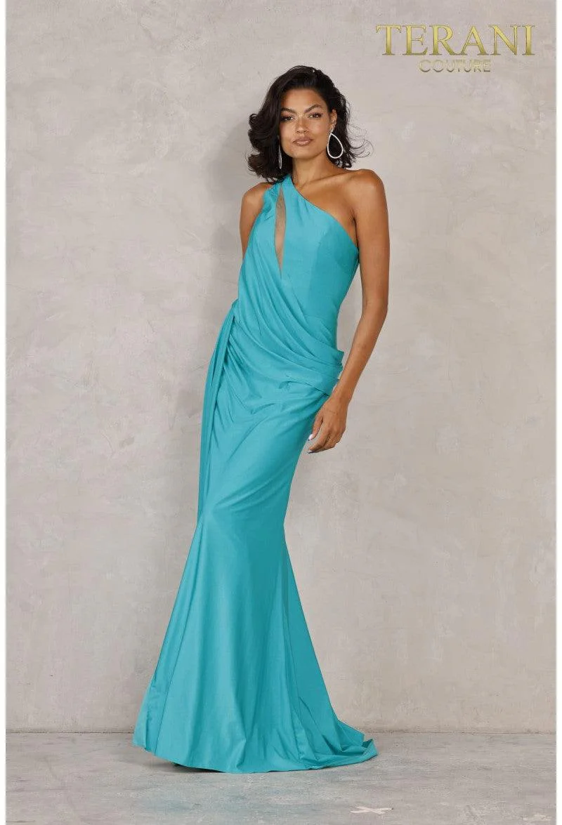 Terani Couture 2111P4031 Sophisticated Formal One-Shoulder Evening Premium Dress