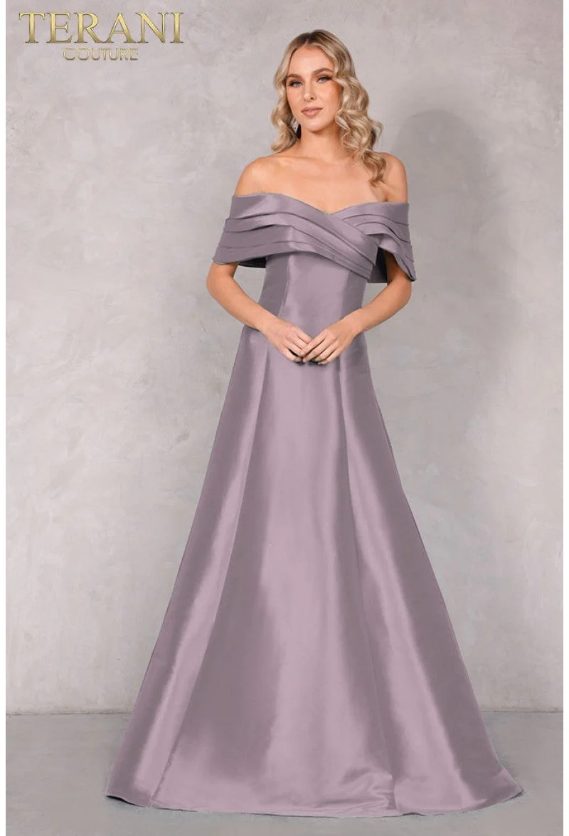 Terani Couture 2112M5404 Sophisticated Formal Off-Shoulder A-Line Premium Dress - Image 3