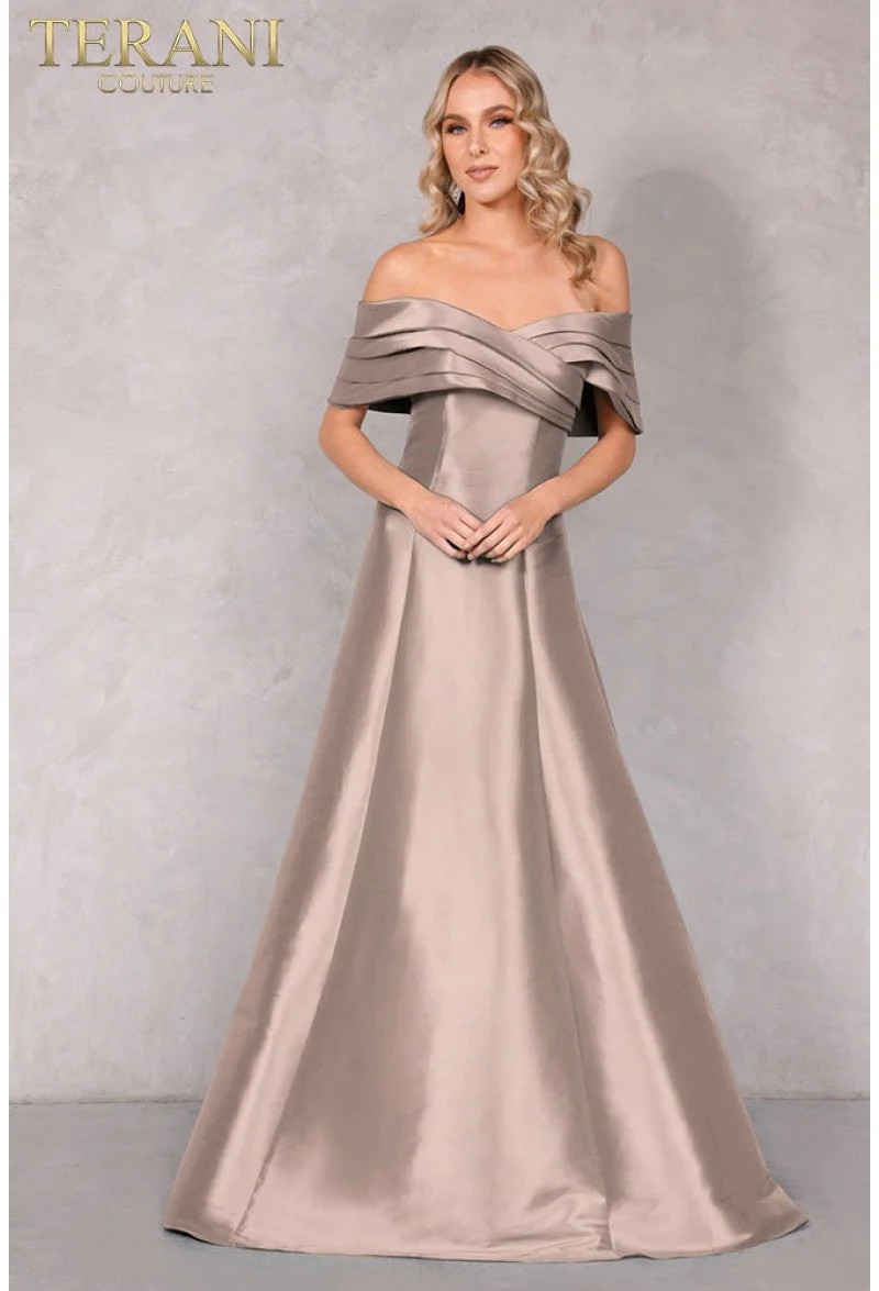 Terani Couture 2112M5404 Sophisticated Formal Off-Shoulder A-Line Premium Dress - Image 4