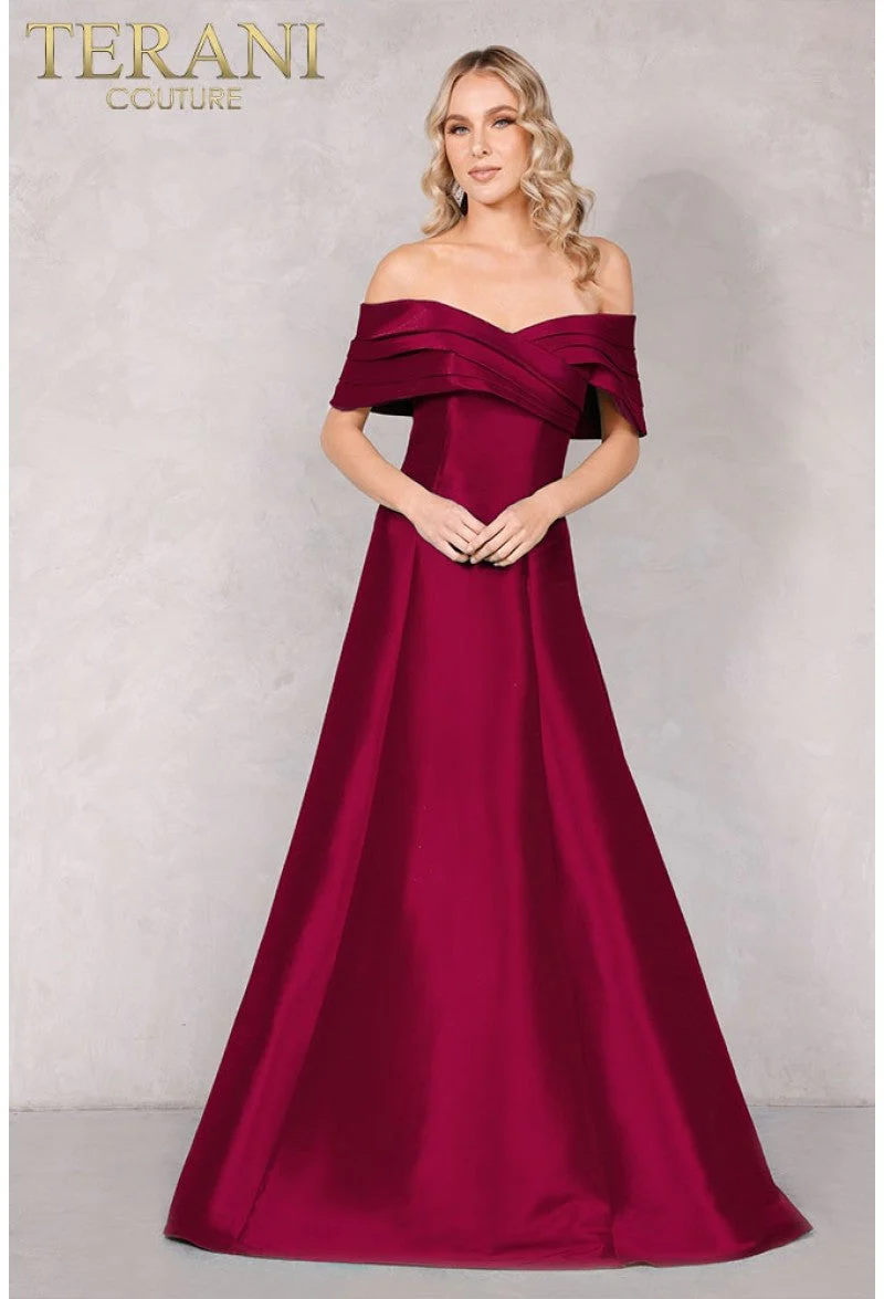 Terani Couture 2112M5404 Sophisticated Formal Off-Shoulder A-Line Premium Dress - Image 7