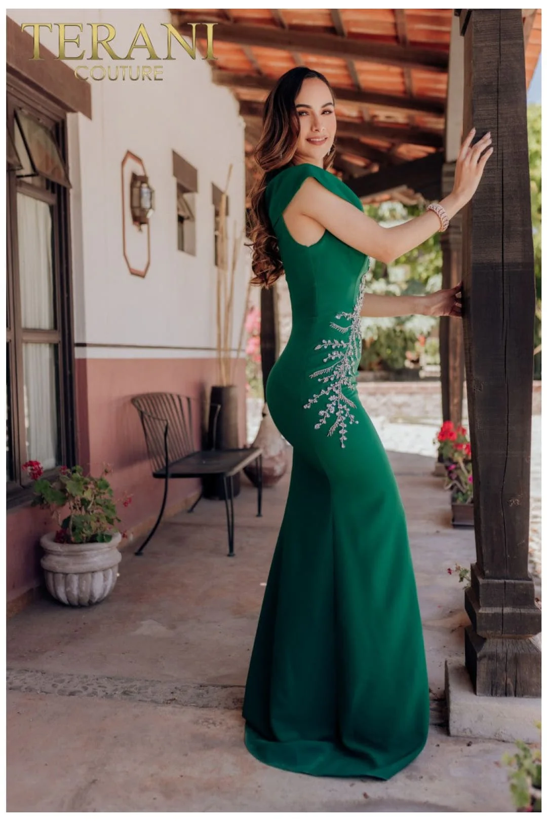 Terani Couture 232M1549 Elegant Glamorous Formal Prom Long Evening Navy Beaded Dress - Image 2