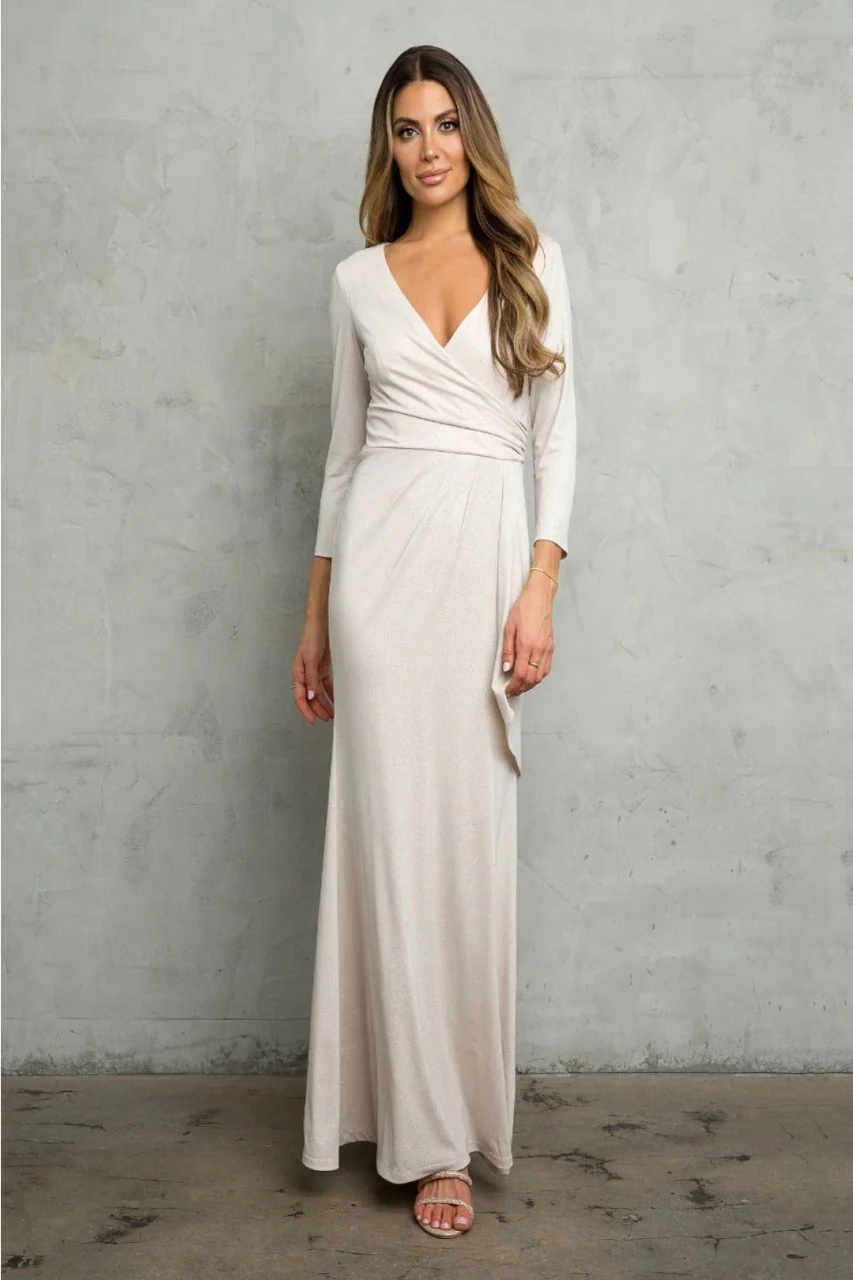 V-Neck 3/4 Sleeve MOB Formal Dress - Image 12